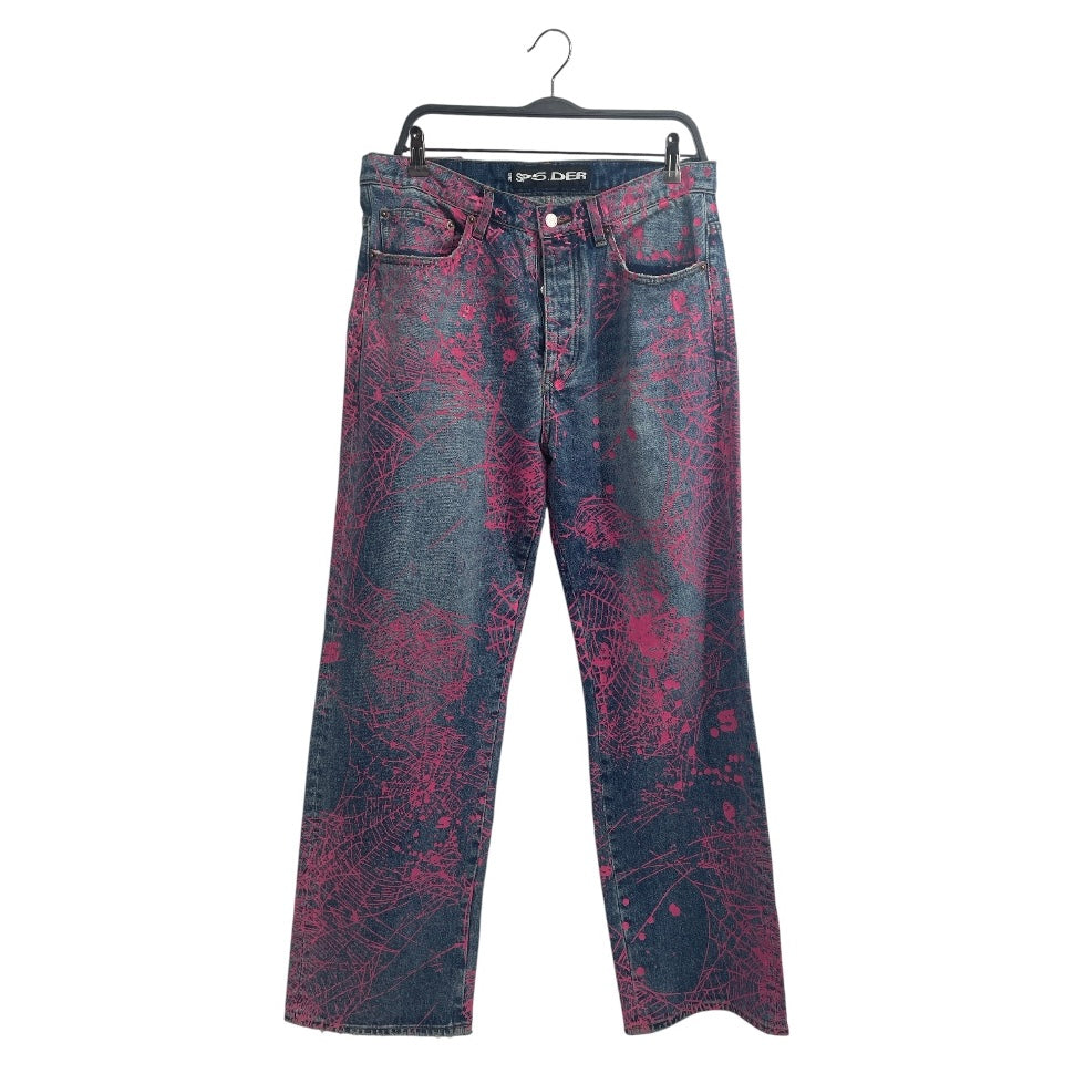 Sp5der/Straight Pants/32/Denim/BLU/All Over Print/pnk sspider splatter view 1