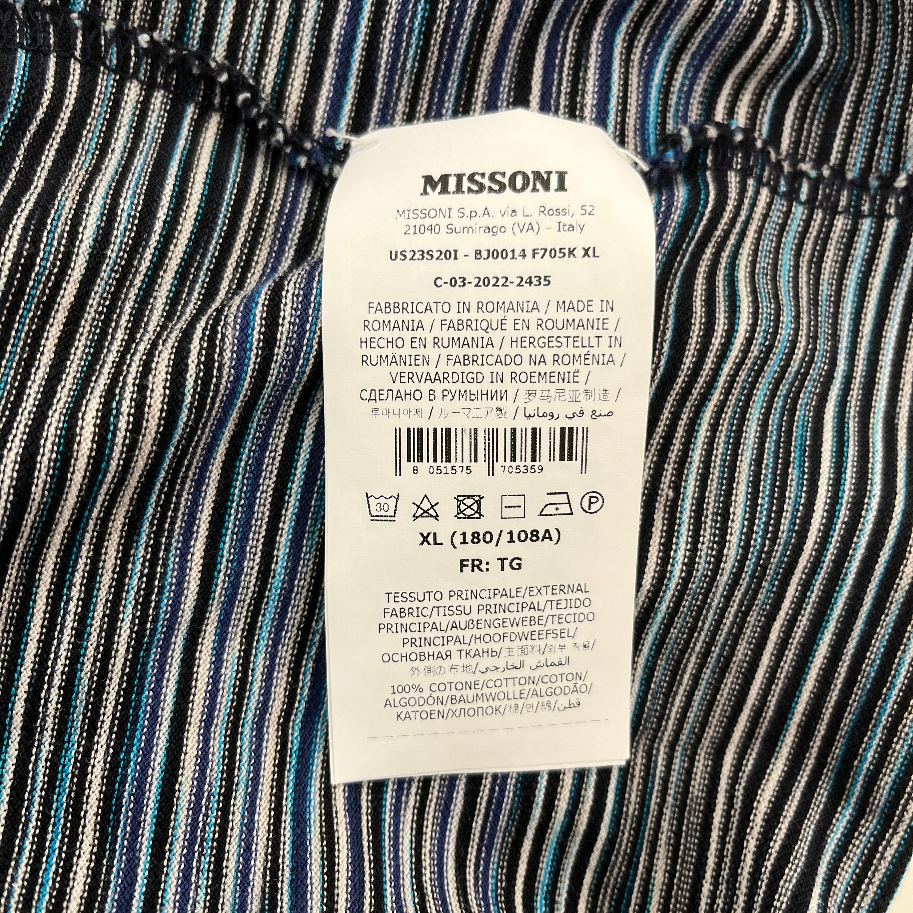 MISSONI/LS Shirt/XL/Cotton/BLU/Stripe/ view 4
