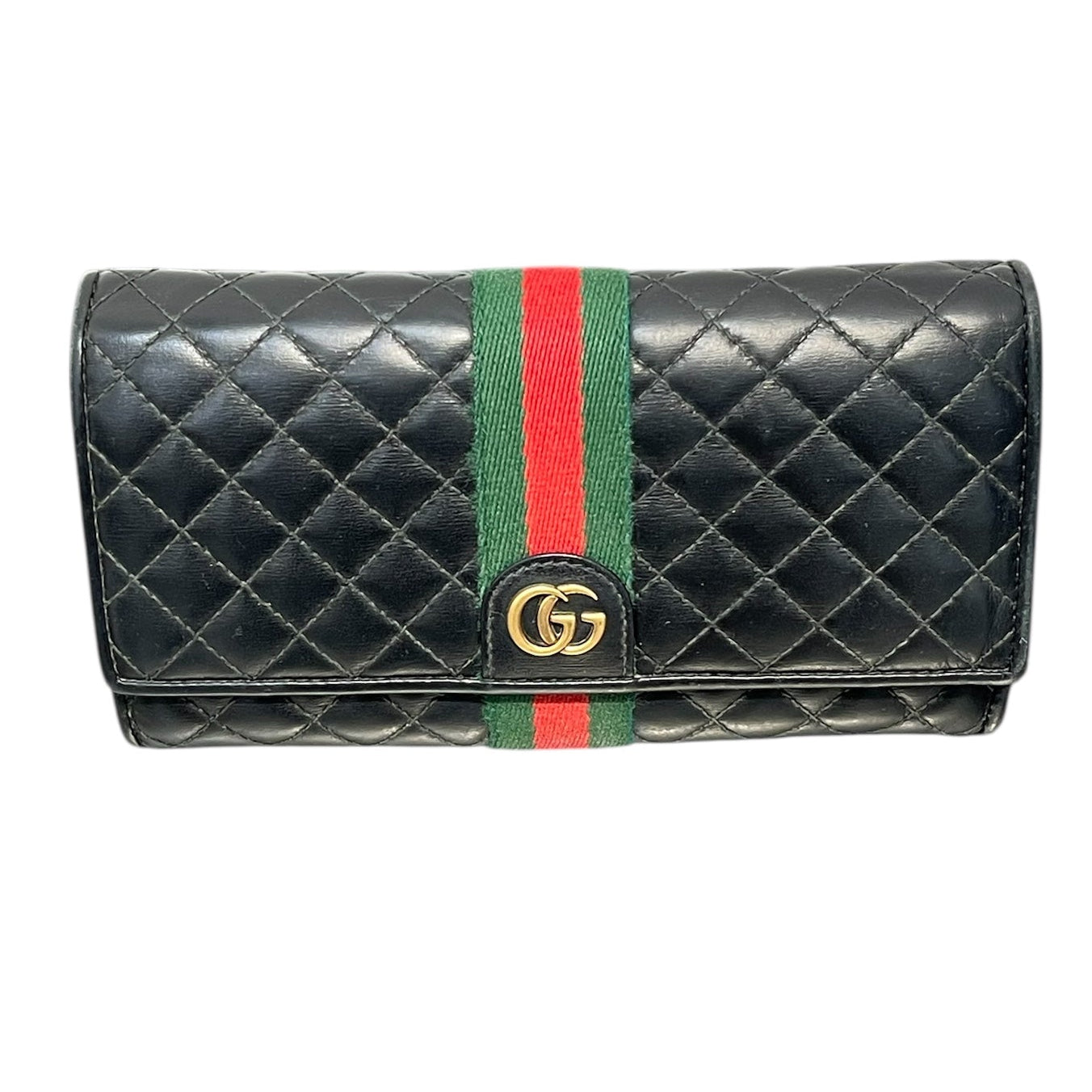 GUCCI/Trifold Wallet/Leather/BLK/QUILTED FLORAL INTERIOR view 1