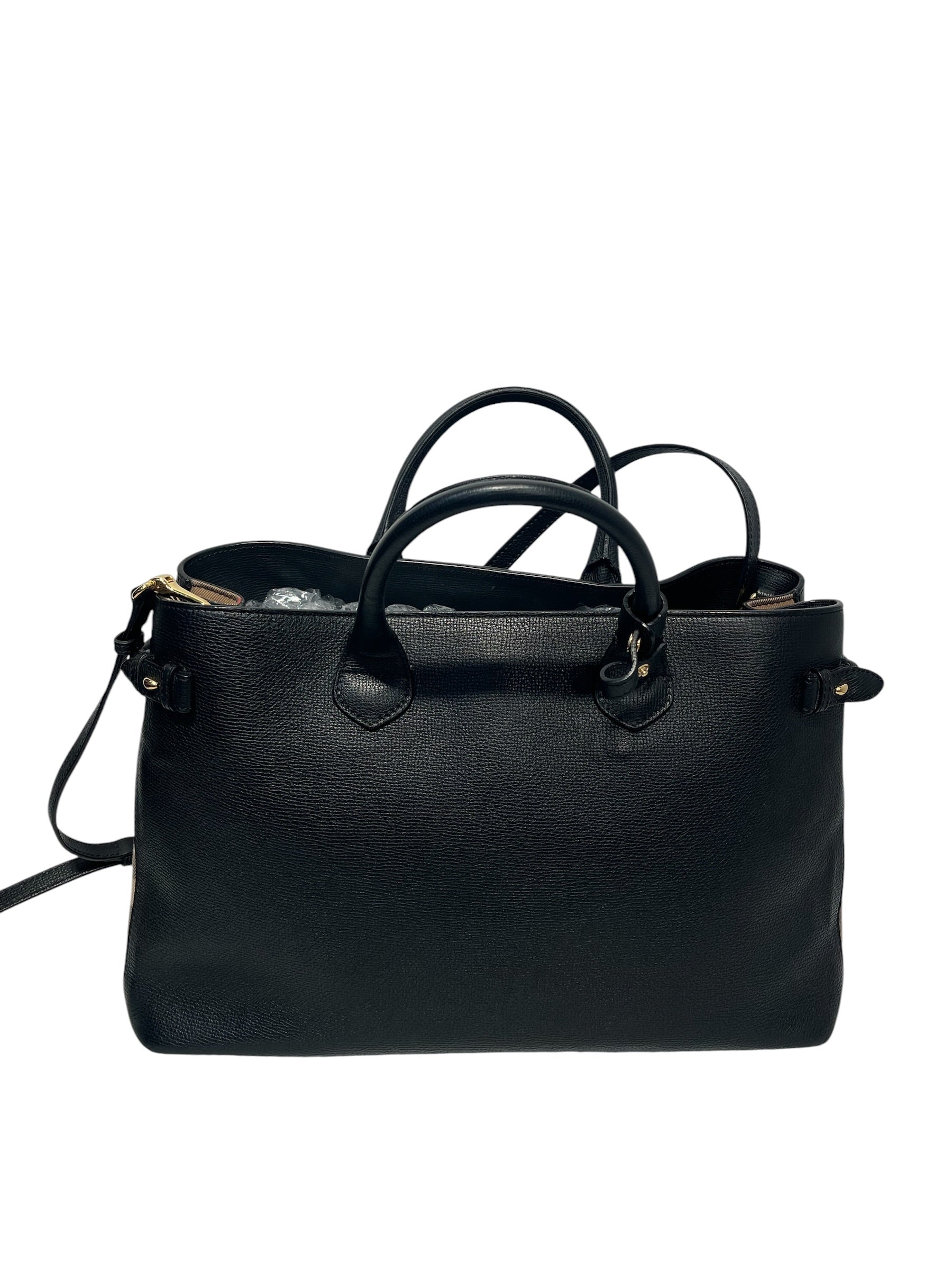 BURBERRY/Bag/Leather/BLK/HOUSE CHECK CANVAS BANNER TOTE view 3