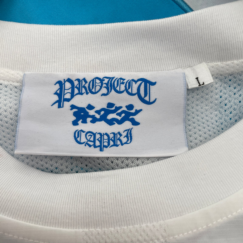 PROJECT CAPRI/T-Shirt/L/Polyester/WHT/All Over Print/JERSEY