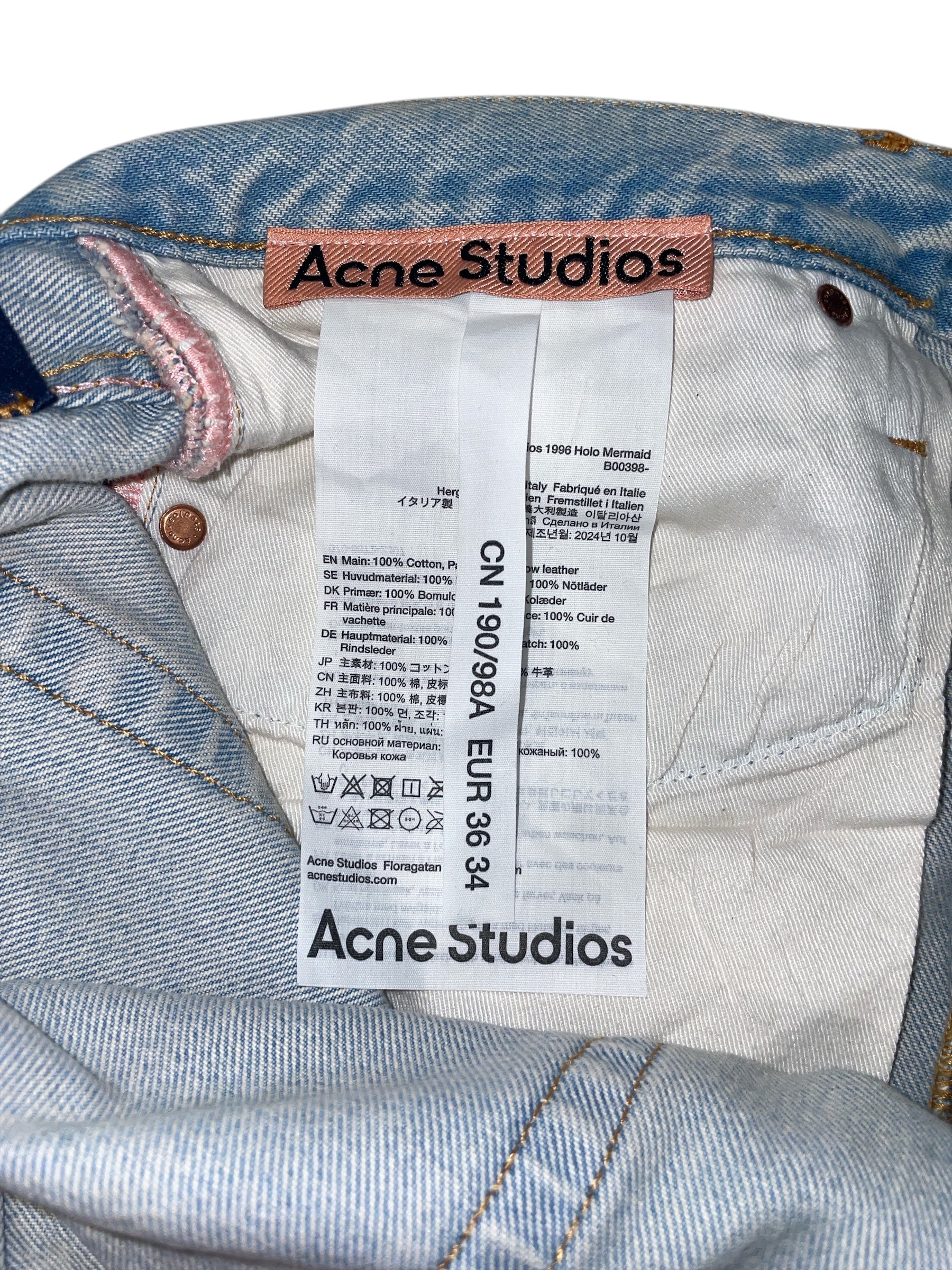 Acne Studios/Bootcut Pants/36/BLU/Wide Leg Gloss Cow Leather view 5