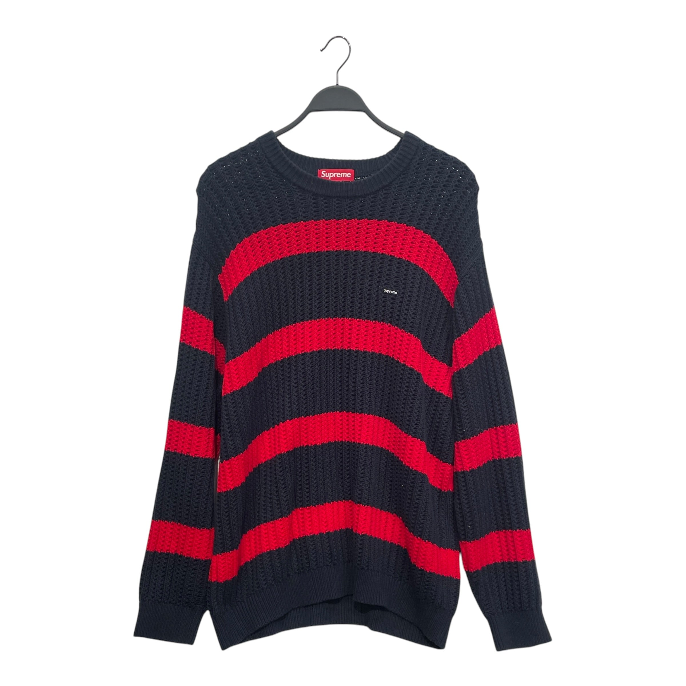 Supreme/Sweater/L/Stripe/Acrylic/NVY/CABLE KNIT STRIPE SWEATER view 1