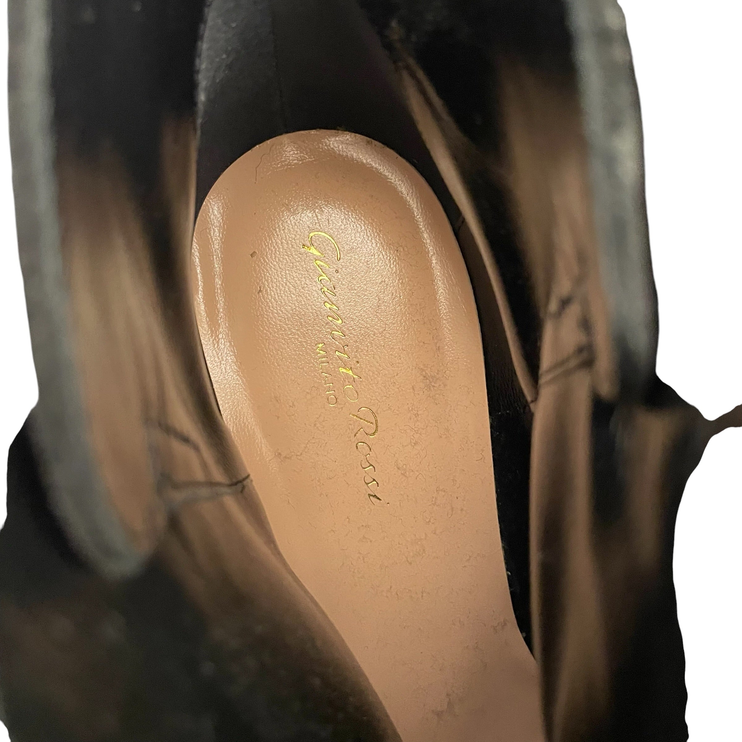 Gianvito Rossi/Boots/EU 38.5/Suede/BLK/ANKLE BOOTS GOLD BUCKLE view 6