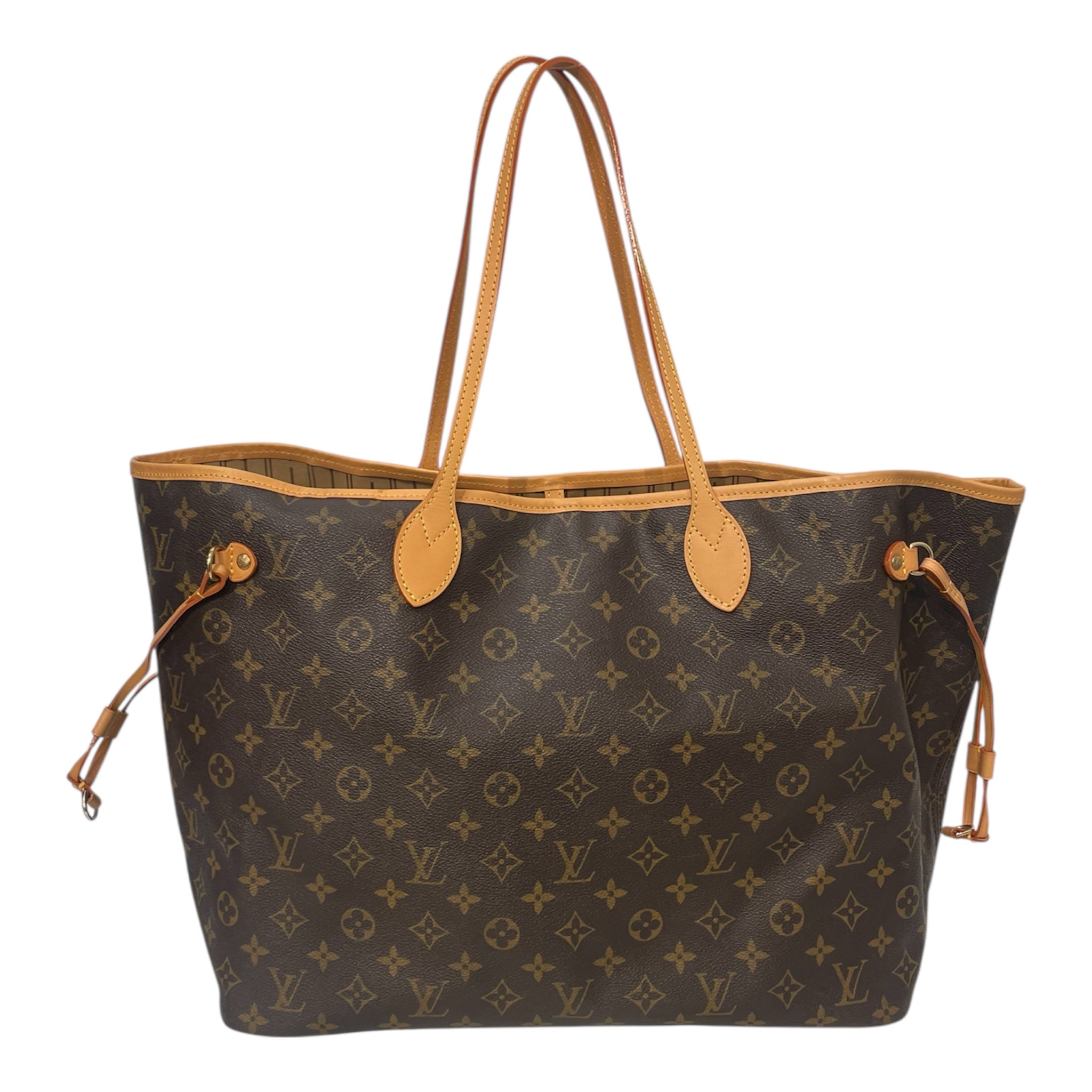 LOUIS VUITTON/Tote Bag/Monogram/Leather/BRW/NEVERFULL GM BEIGE INT. view 1