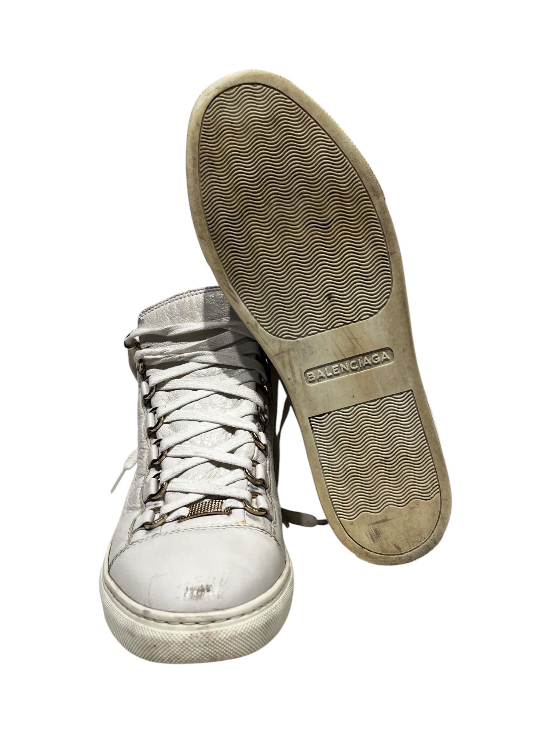 BALENCIAGA/Hi-Sneakers/EU 40/Leather/WHT/Arena High Top view 4