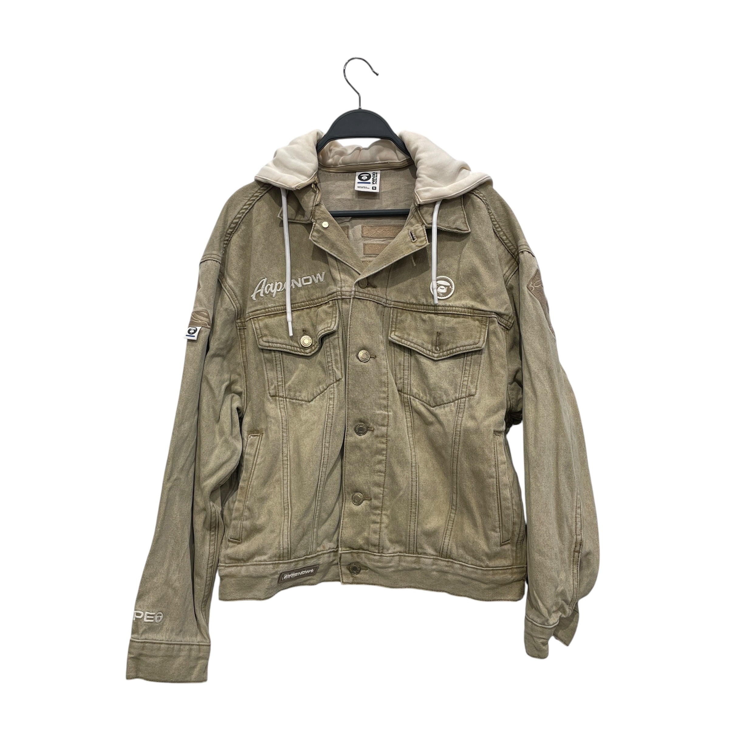 AAPE BY A BATHING APE/Jacket/S/Cotton/BEG/HOODED JEAN JACKET view 1