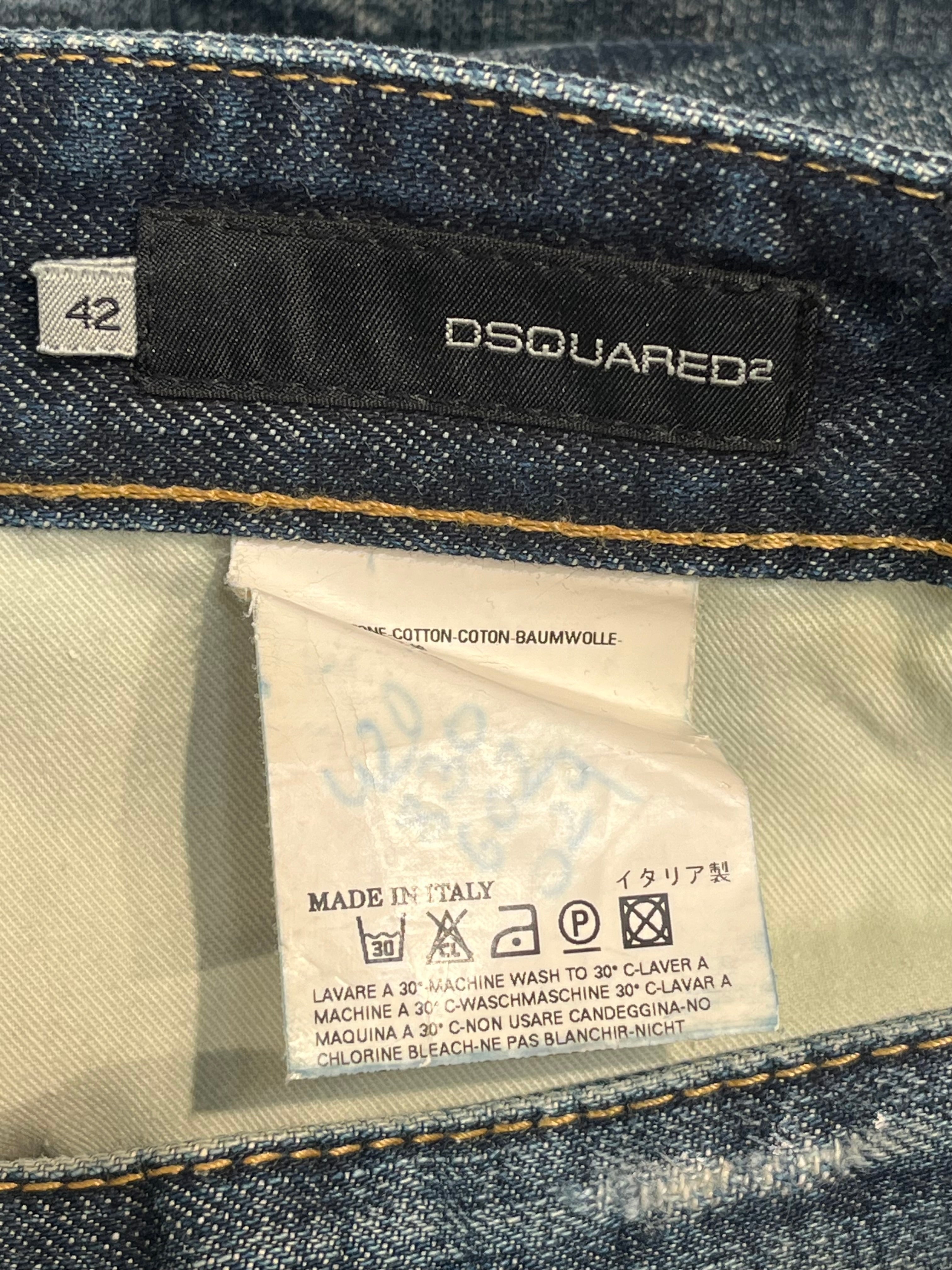 DSQUARED2/Cropped Pants/42/Cotton/BLU/selvidge view 3