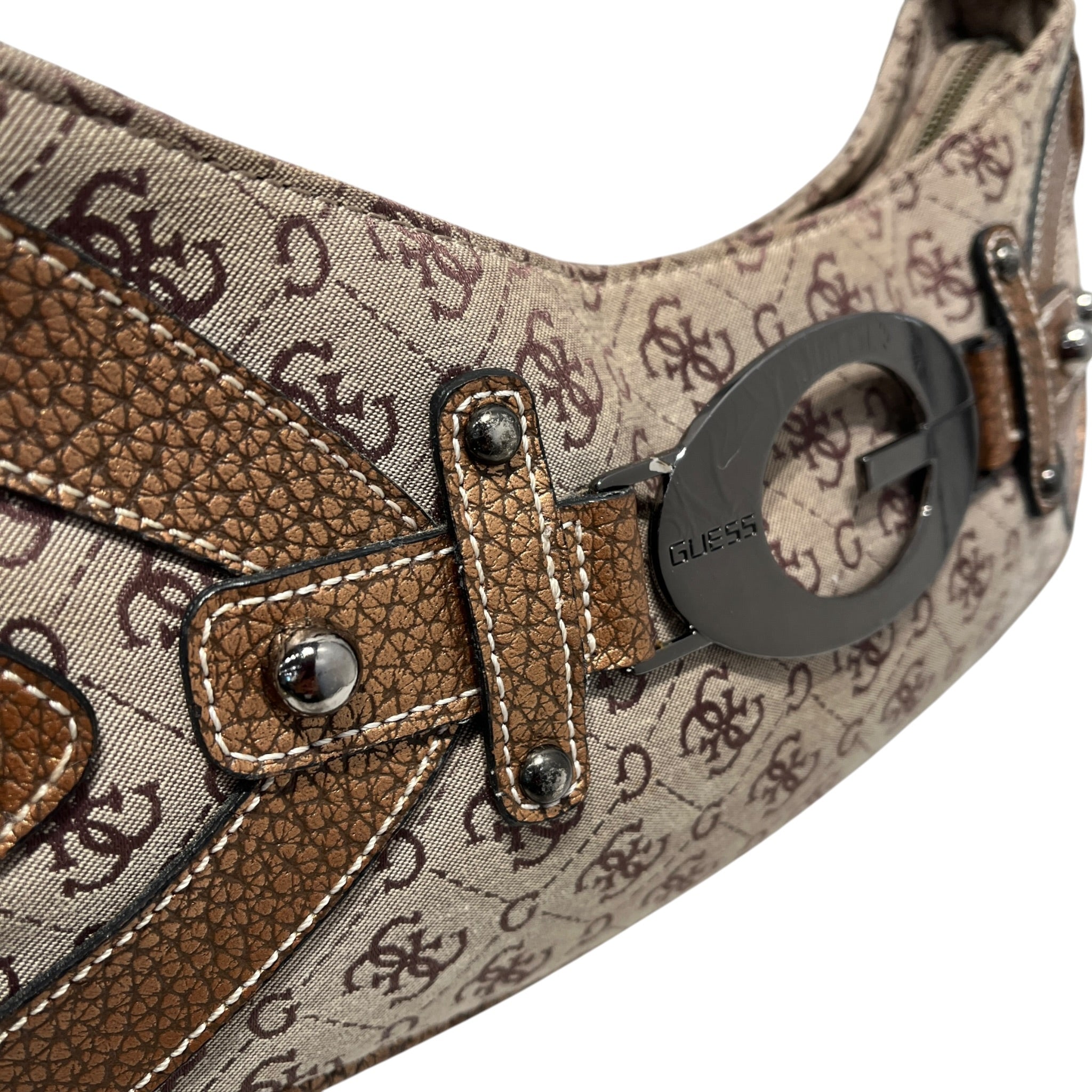 GUESS/Vintage/Hand Bag/Monogram/Cotton/BRW/BROWN METALLIC MIDDLE G view 6