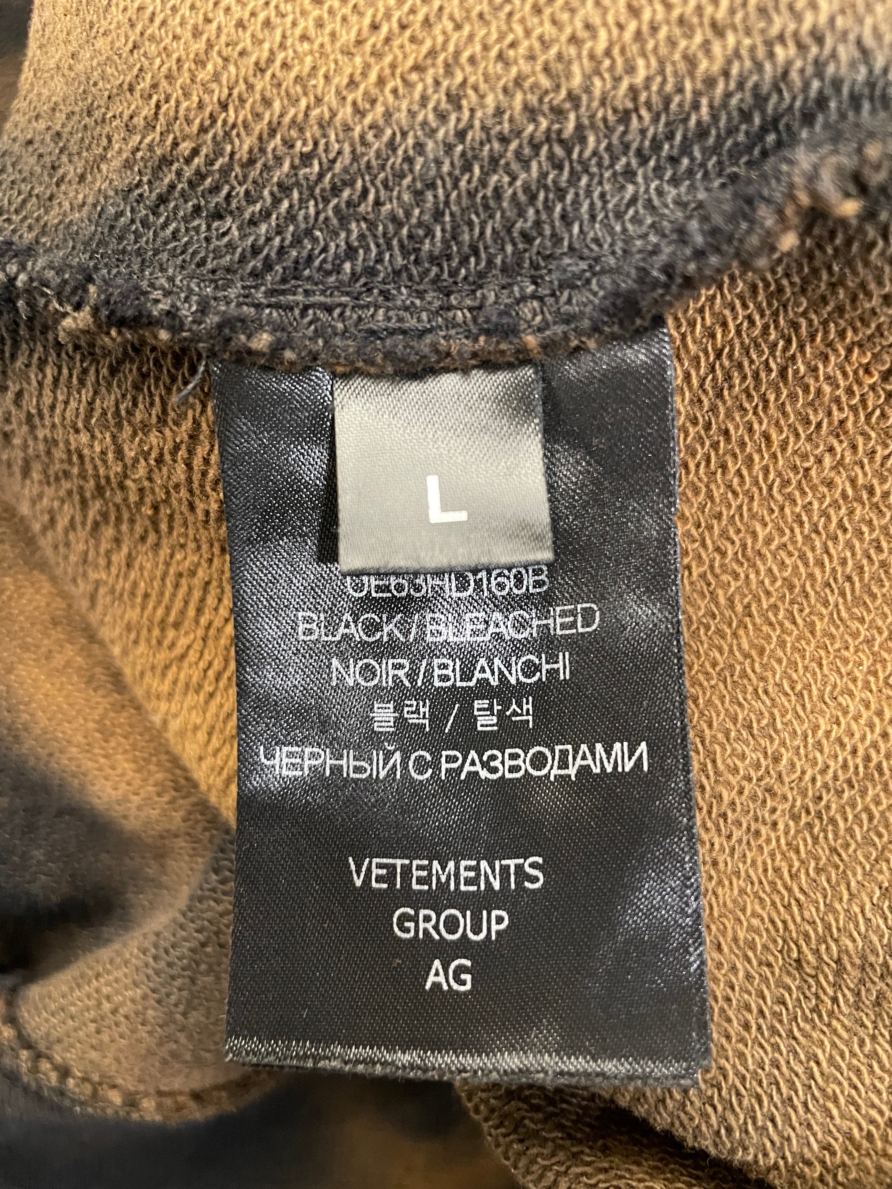 VETEMENTS/Hoodie/L/Cotton/ORN/OVERBLEACHED HOODIE view 4