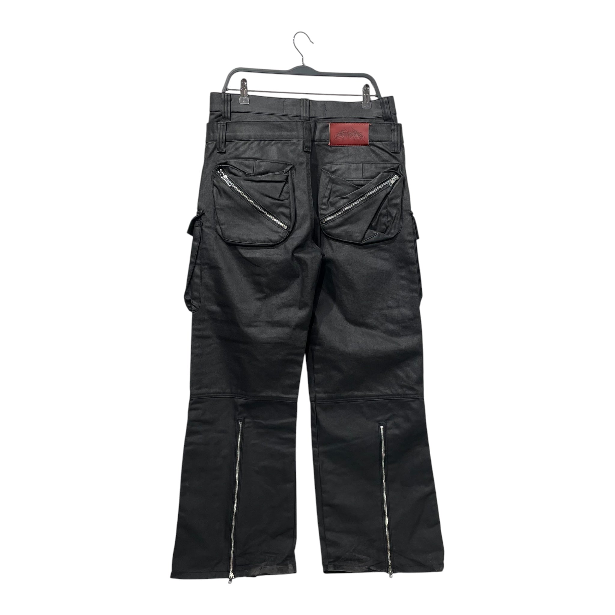 HUMAN EXTINCTION/Cargo Pants/34/Cotton/BLK/LAYERED WAX CARGO view 2