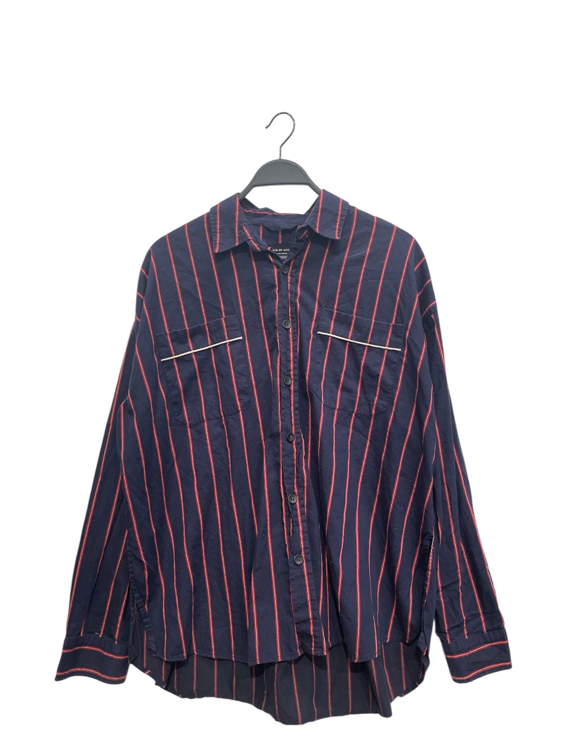 FEAR OF GOD/Shirt/S/Cotton/NVY/Stripe/FIFTH COLLECTION PAJAMA SHIRT view 1