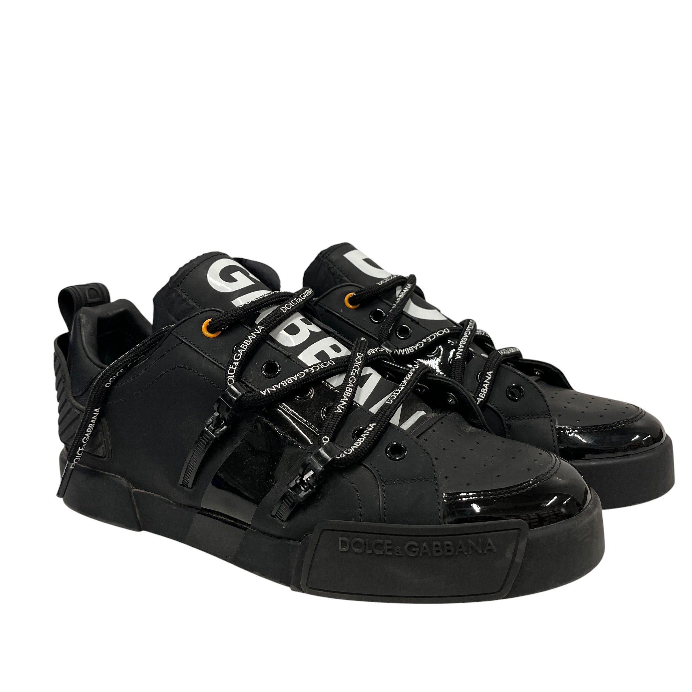 DOLCE&GABBANA/Low-Sneakers/US 9/Leather/BLK/U-Tip/PORTOFINO PATENT view 1
