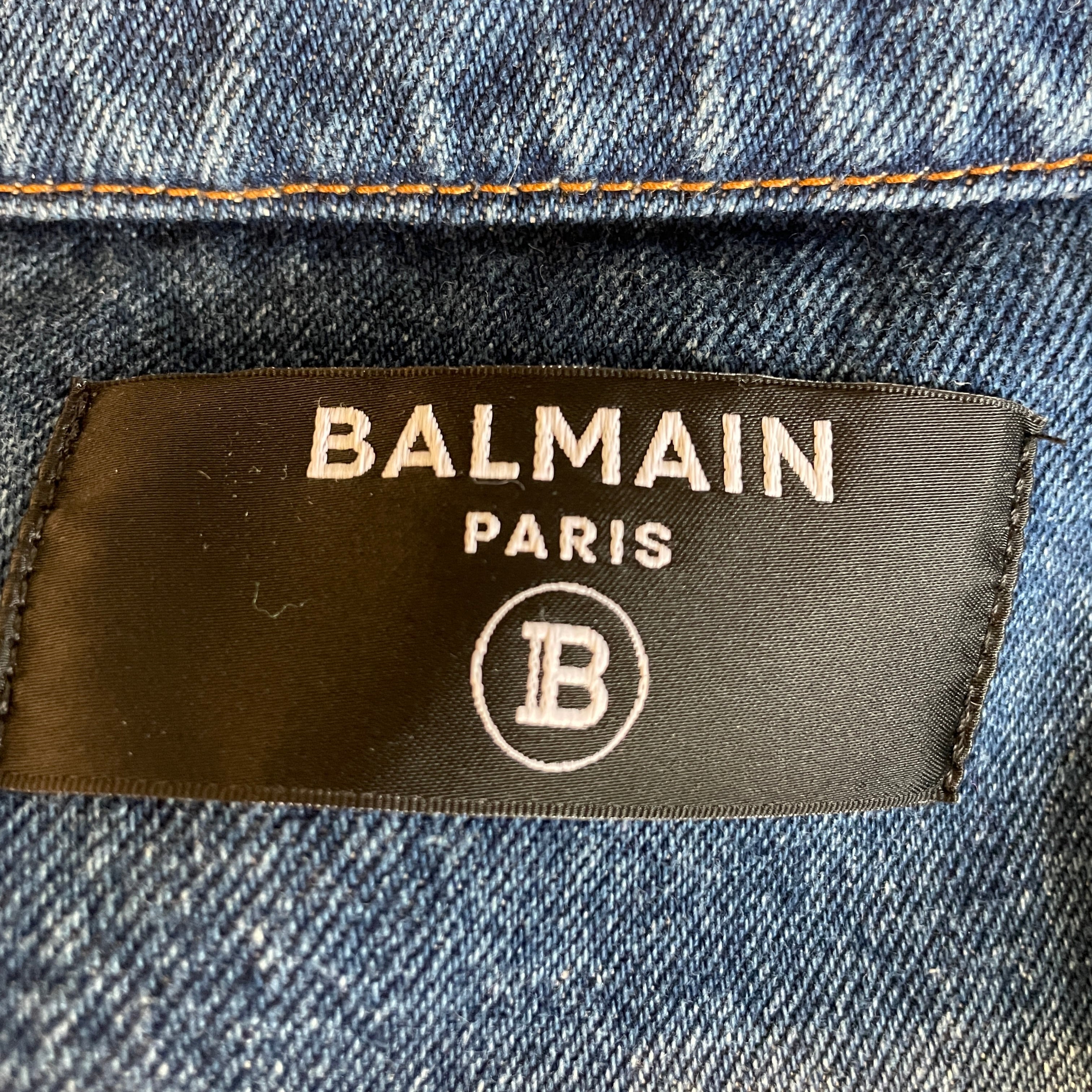 BALMAIN/Jacket/38/Denim/BLU/cropped denim jacket view 3