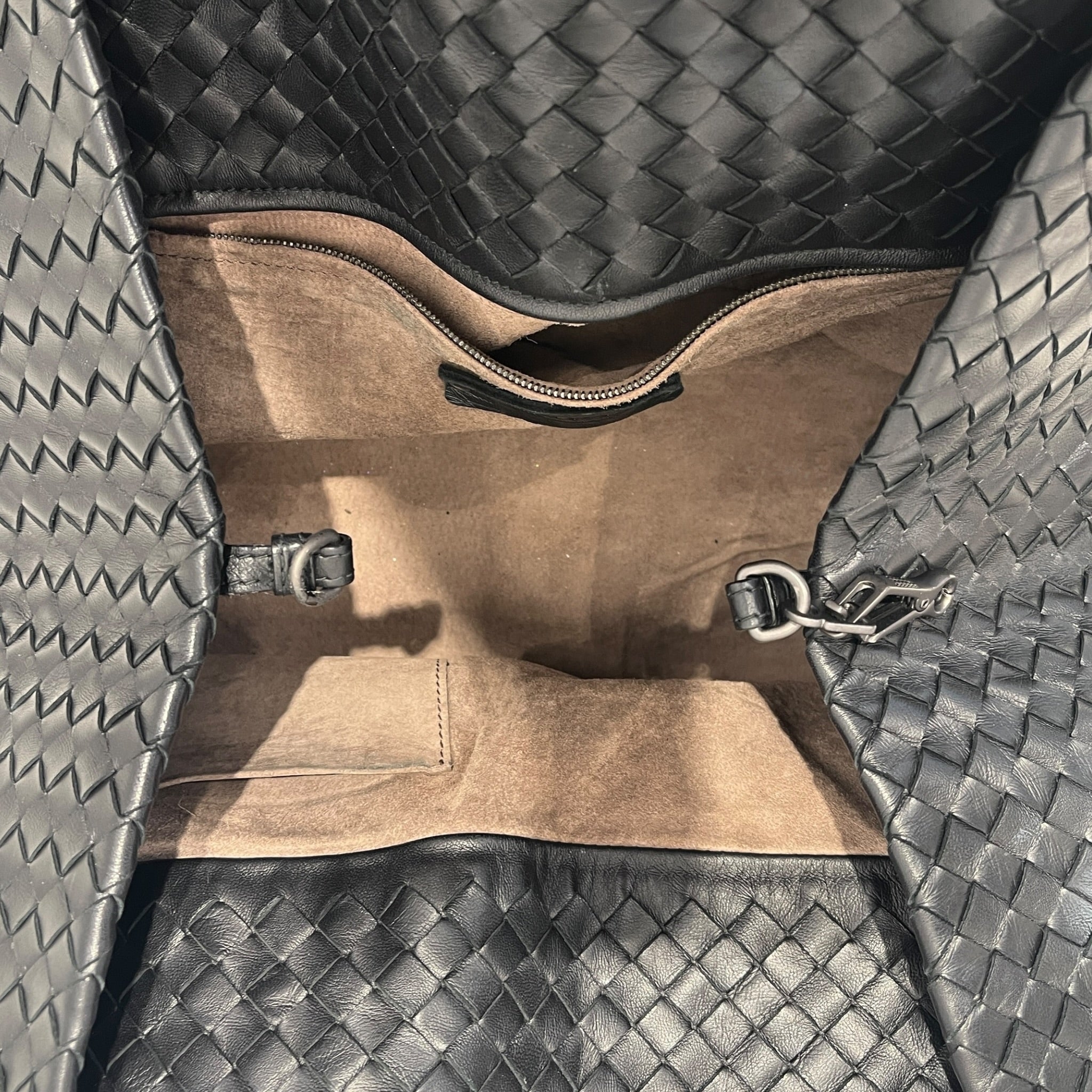 BOTTEGA VENETA/Tote Bag/Leather/BLK/cesto view 4