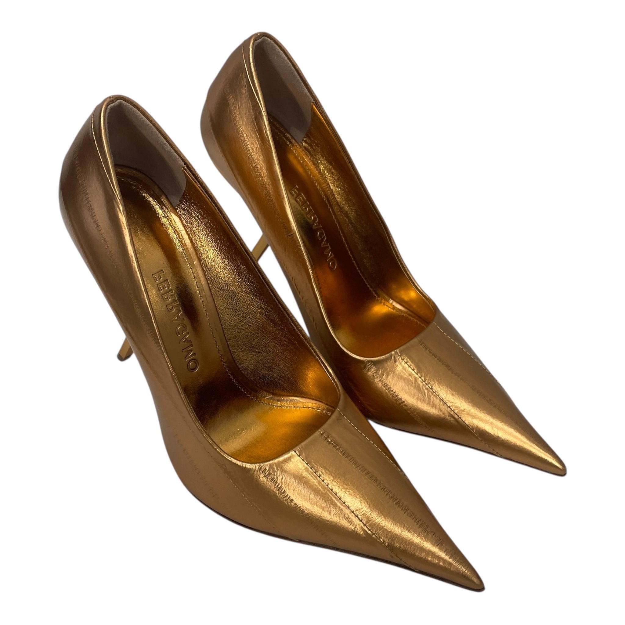 Salvatore Ferragamo/Heels/US 8.5/Leather/GLD/HEEL ON MIDDLE OF SOLE view 1