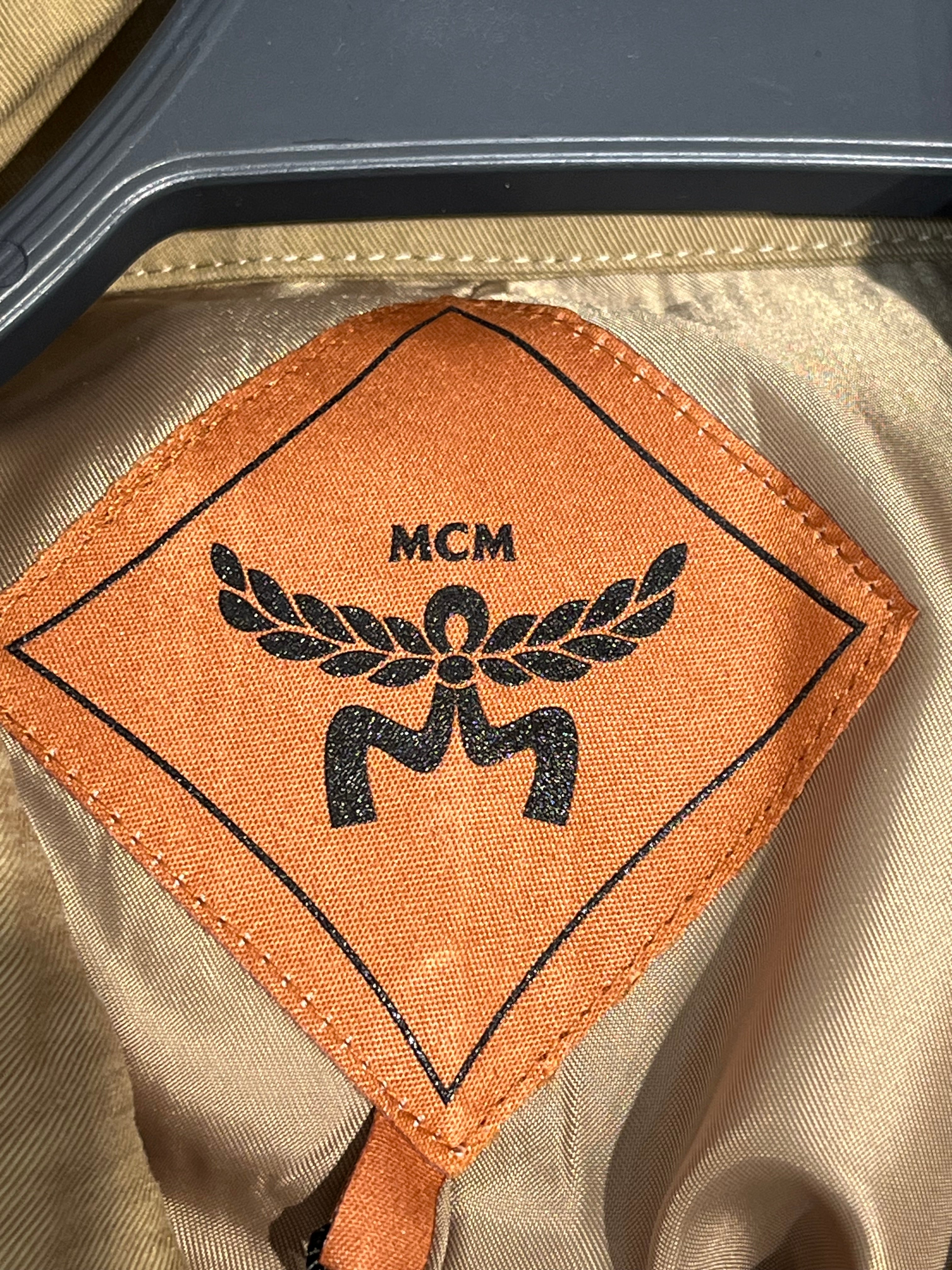MCM/Trench Coat/42/Cotton/KHK/Double Breasted/MONOGRAM COLLAR- view 4