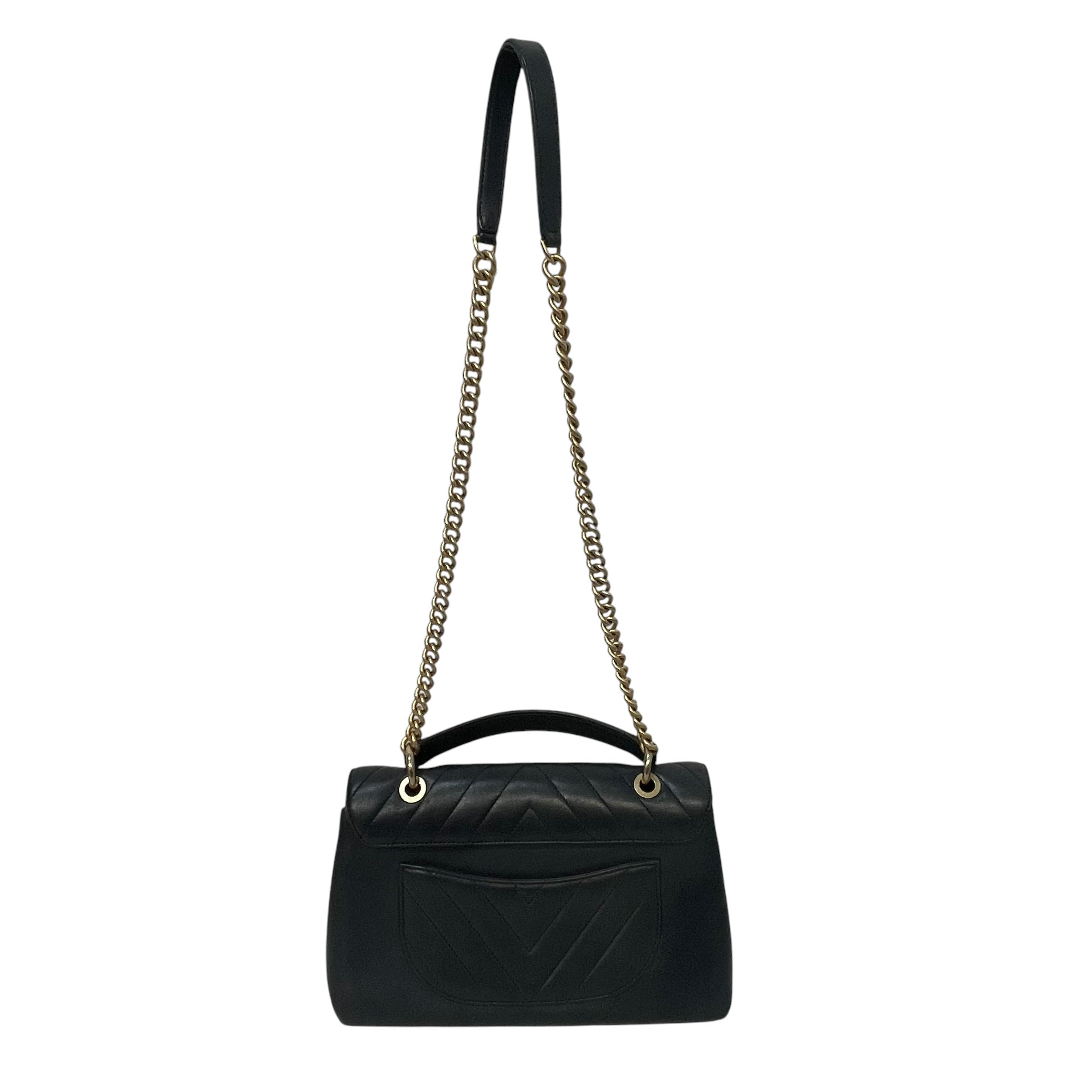CHANEL/Hand Bag/Leather/BLU/sheepskin chevron flap bag view 2