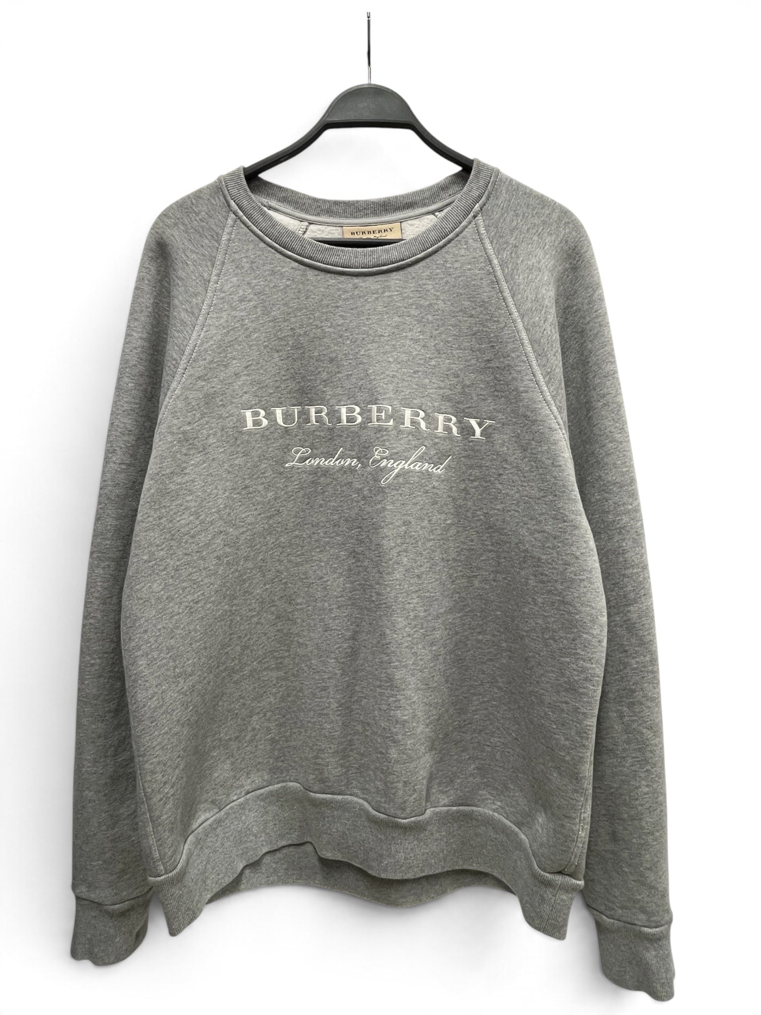 BURBERRY/Sweatshirt/XL/Cotton/GRY/WHITE LOGO EMBROIDERY view 1