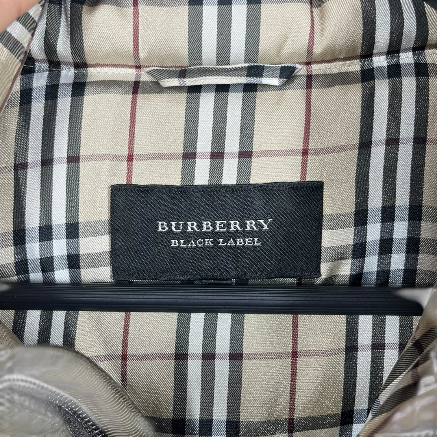 BURBERRY BLACK LABEL/Puffer Jkt/L/Polyester/GRN/Goose Down Rabbit Fur Collar view 3
