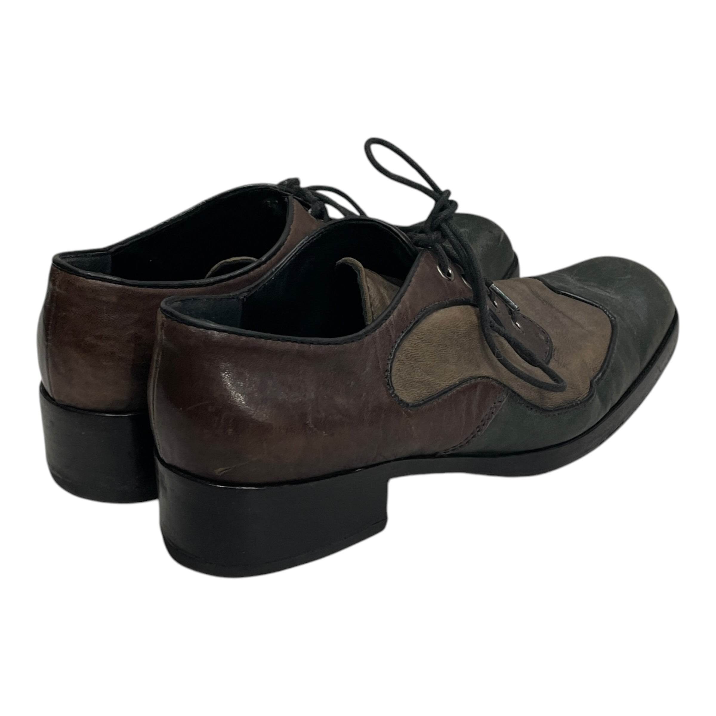 MIU MIU/Dress Shoes/EU 37/Leather/MLT/BRWN/BLK/GRN HEELED DERBY view 2