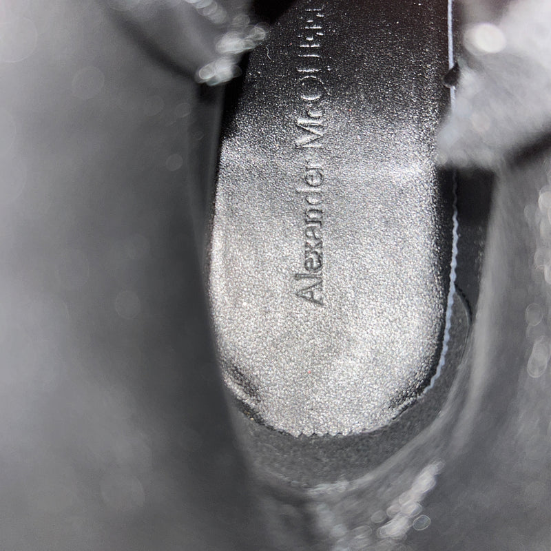 Alexander McQueen/Hi-Sneakers/EU 38/BLK/logo leather combat boot