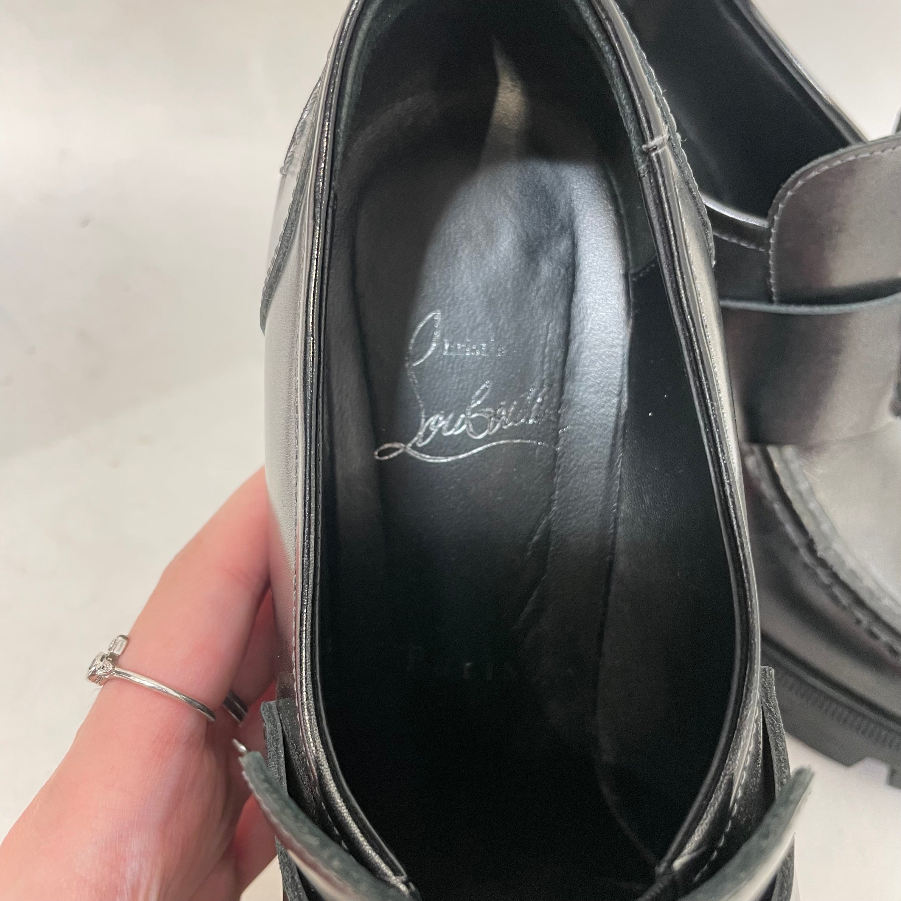 Christian Louboutin/Heels/EU 37/Leather/BLK/Moc Lug Alta 100 view 3