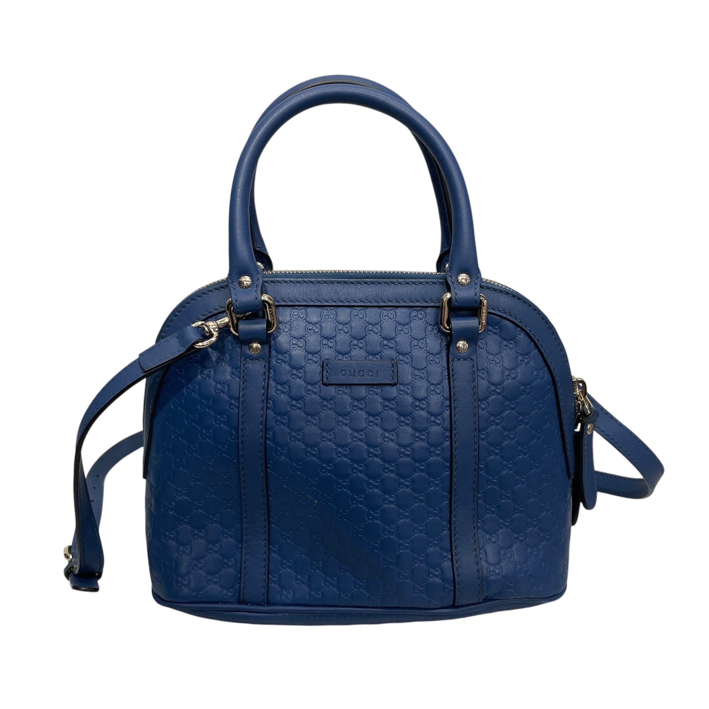 GUCCI/Cross Body Bag/Monogram/Leather/BLU/MICROGUCCISM view 1