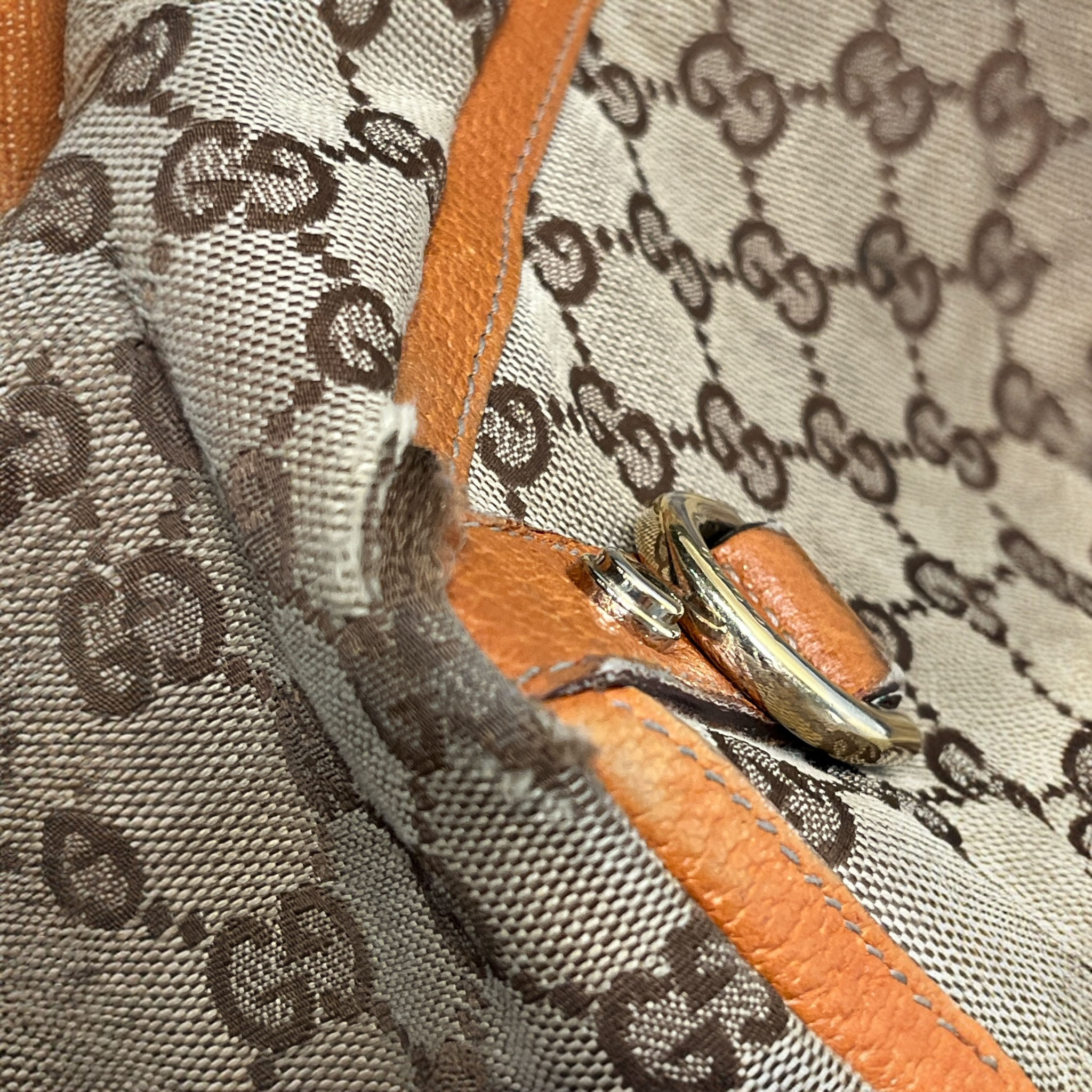 GUCCI/Hand Bag/Monogram/Cotton/KHK/Abbey GG Bag view 4