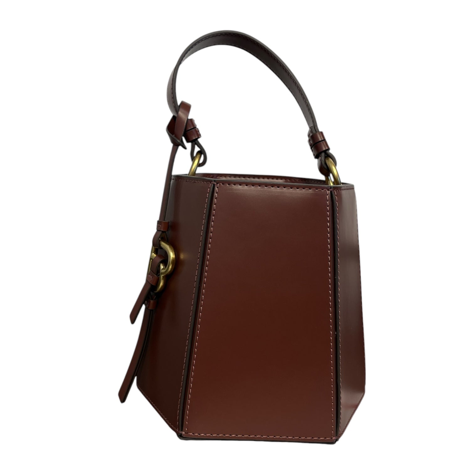 BAPY/Basket Bag/Leather/BRW/WOVEN SEAMS BUCKET BAG view 2