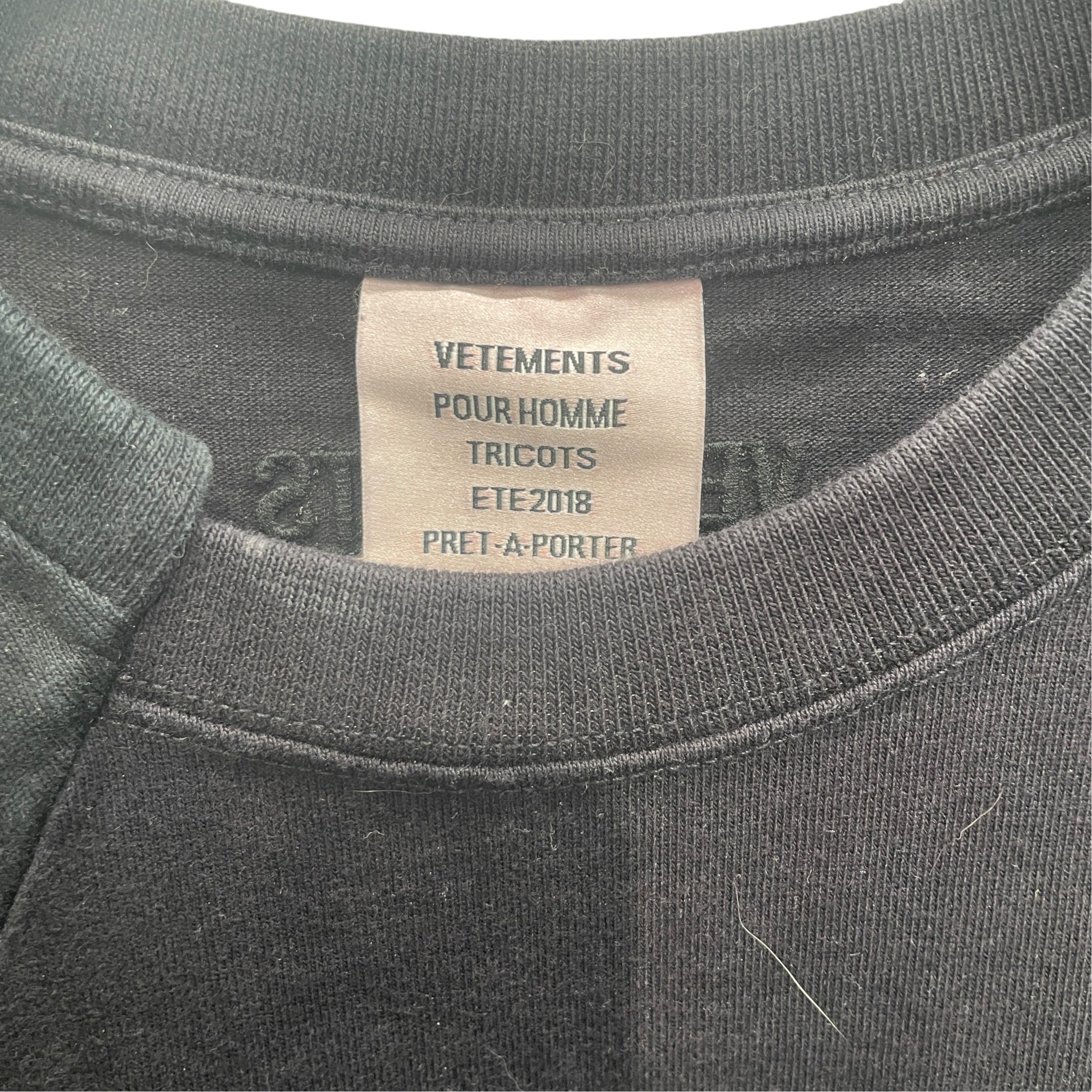 VETEMENTS/LS T-Shirt/S/Cotton/BLK/Graphic/2018 RECONSTRUCTED view 4