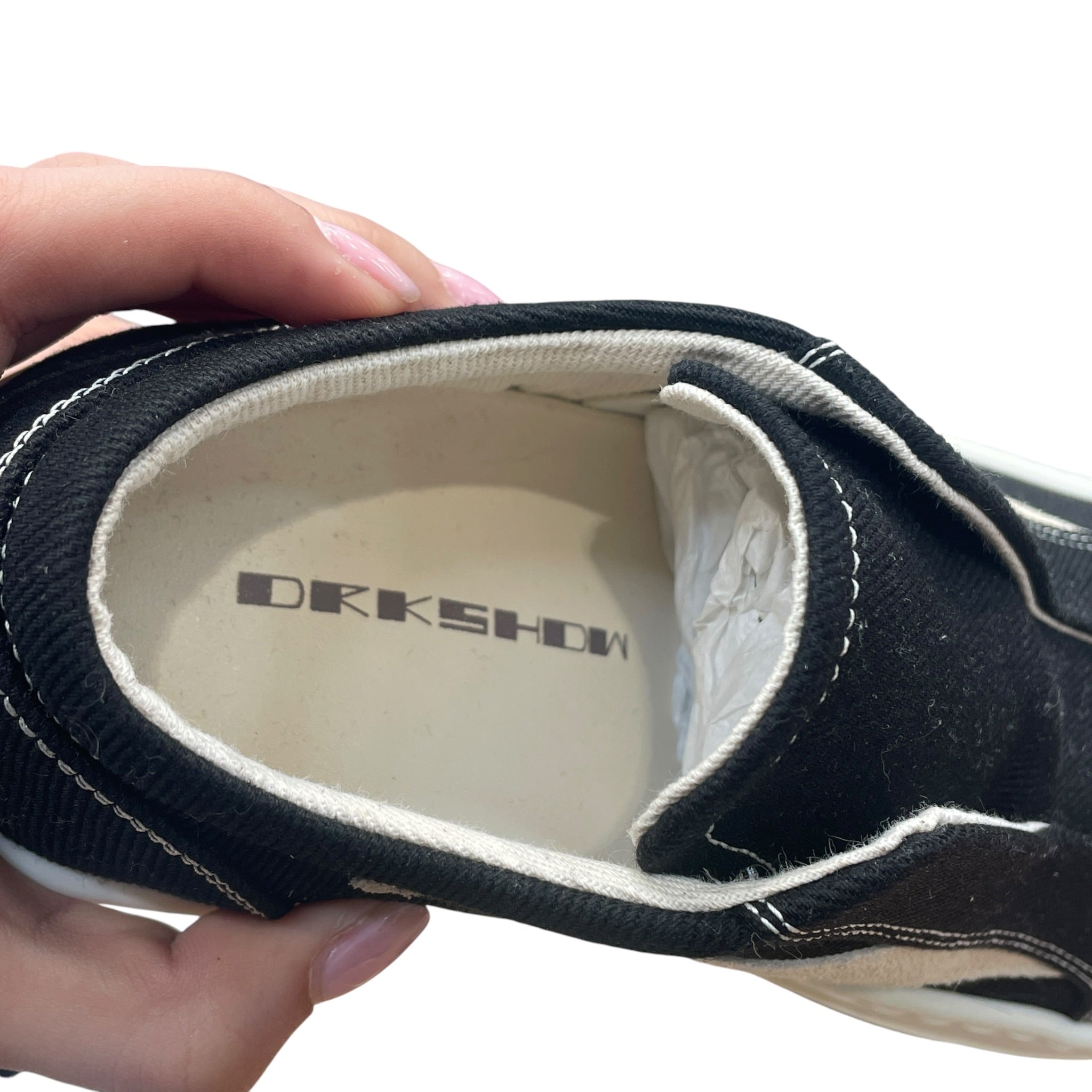 RICK OWENS DRKSHDW/Low-Sneakers/EU 35/Cotton/BLK/Laceless Vintage Slip-on view 4