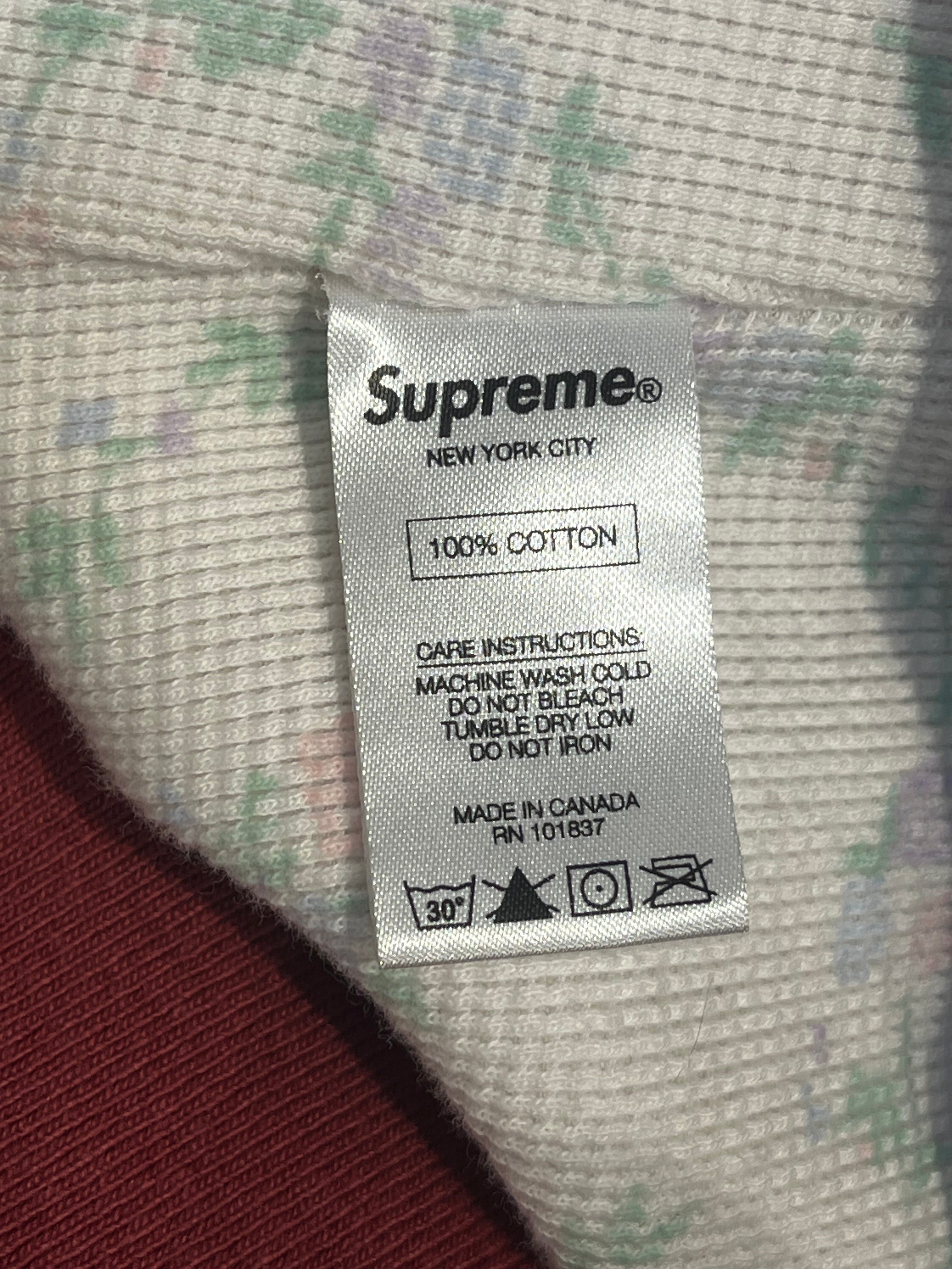 Supreme/Zip Up Hoodie/L/Cotton/RED/RED ZIP HOODIE FLORAL INTERIOR view 6