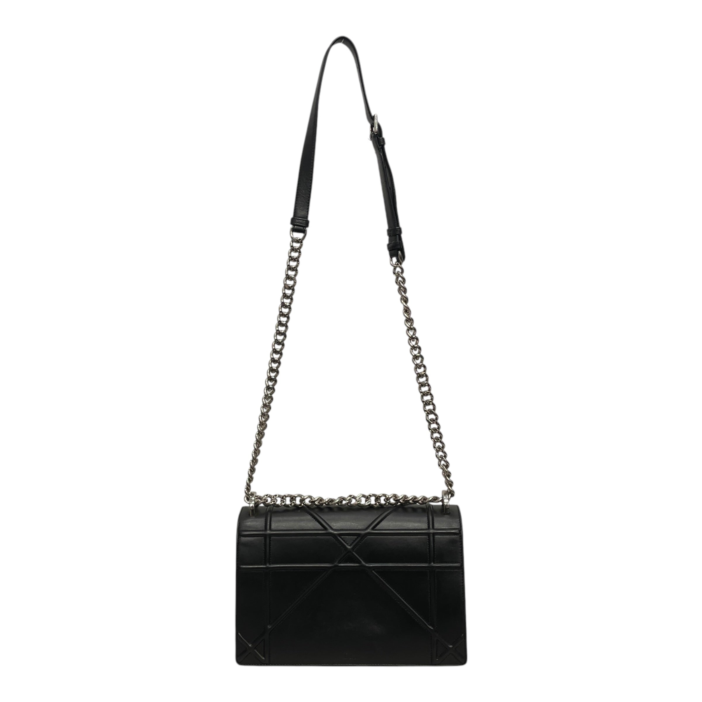 Christian Dior/Cross Body Bag/Leather/BLK/LARGE DIORAMA FLAP BAG view 2