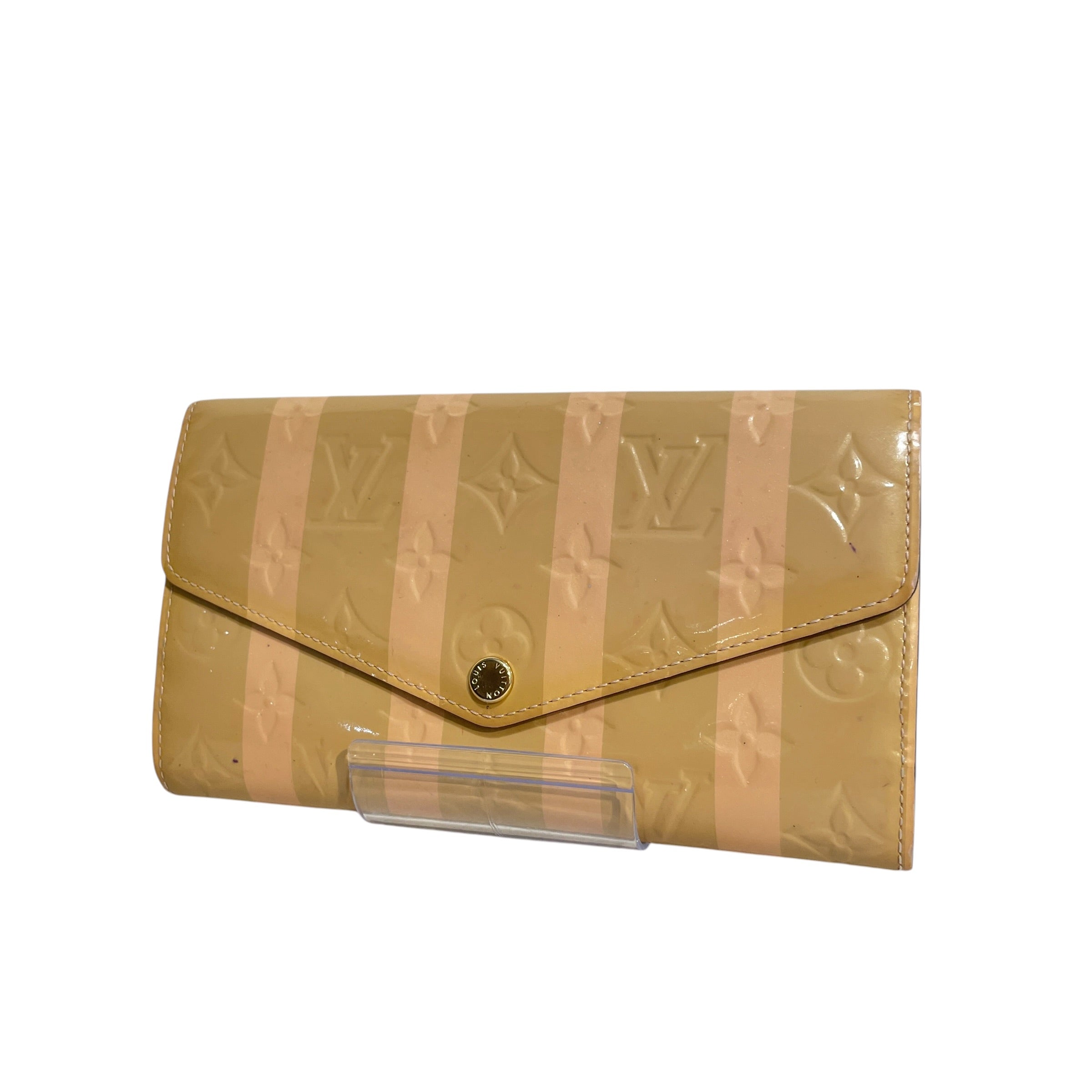 LOUIS VUITTON/Long Wallet/Stripe/Leather/BEG/Vernis Rayures Sarah Wallet view 1