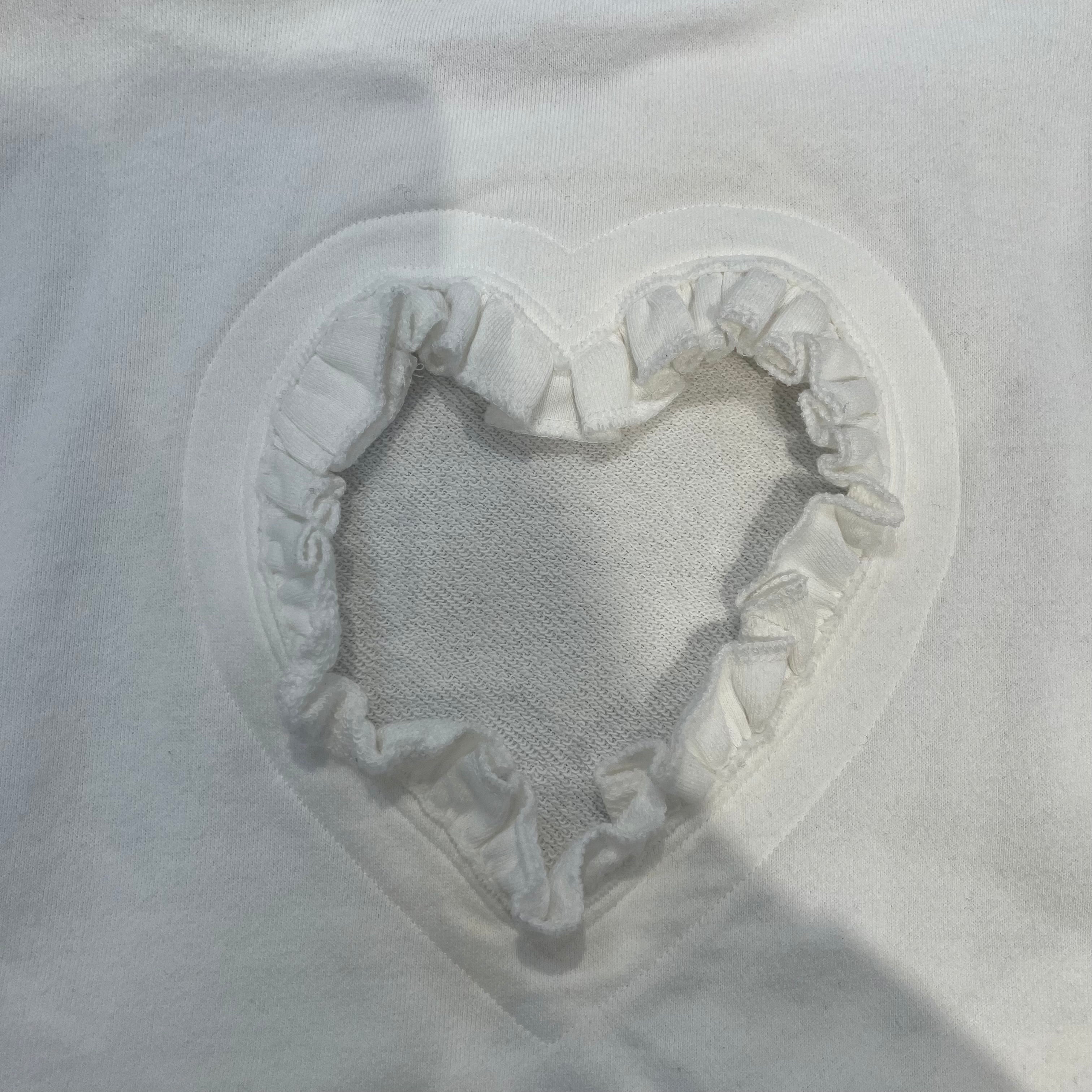COMME des GARCONS GIRL/Sweatshirt/M/Cotton/WHT/HEAR ON BACK CUT OUT view 4