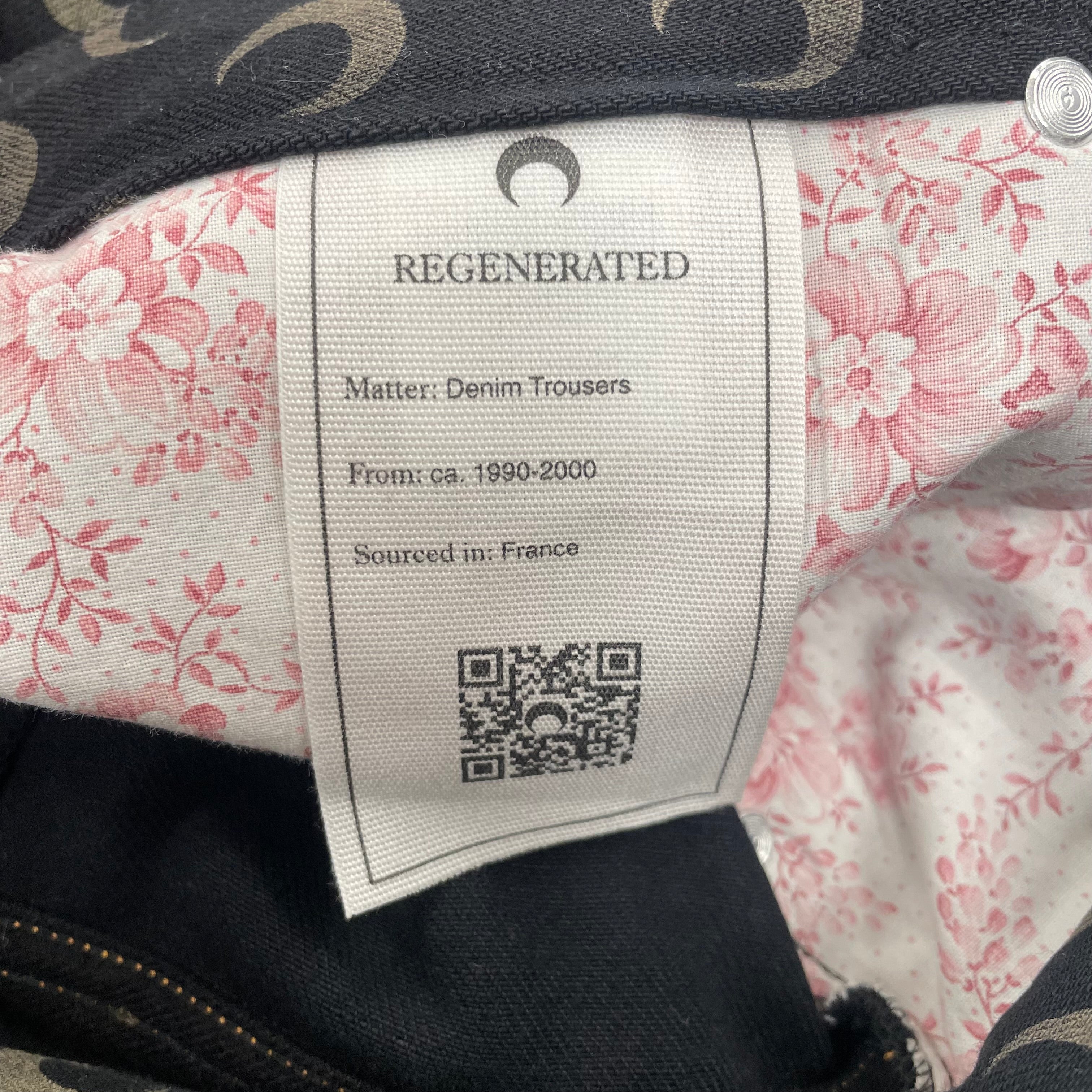 MARINE SERRE/Straight Pants/M/All Over Print/Denim/BLK/C ALL OVER view 4