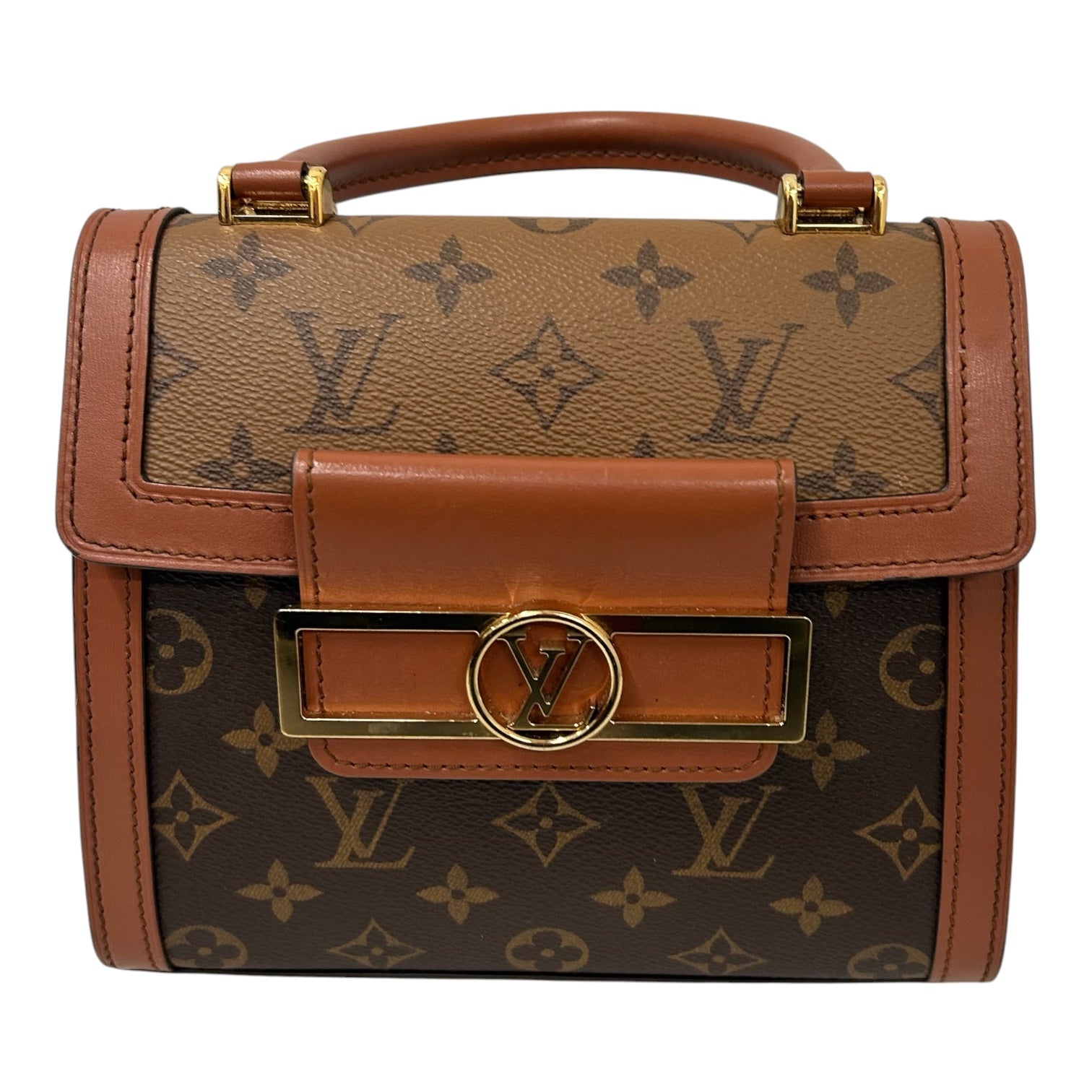 LOUIS VUITTON/Hand Bag/Monogram/Leather/BRW/reverse dauphine monogram hand view 1