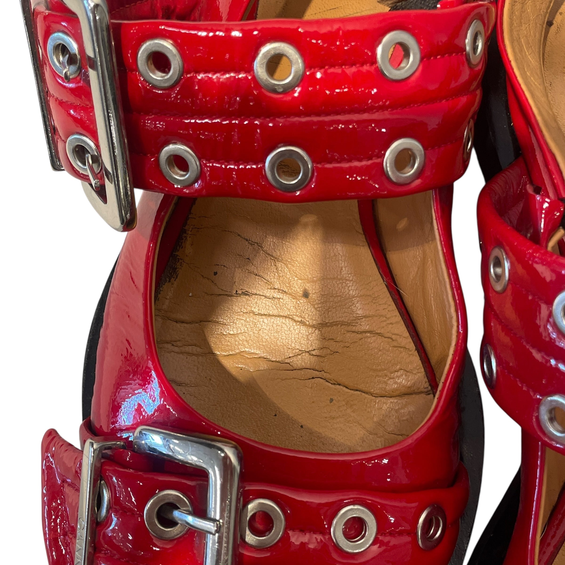 GANNI/Flat Shoes/EU 39/Leather/RED/BALLERINA MULES view 3