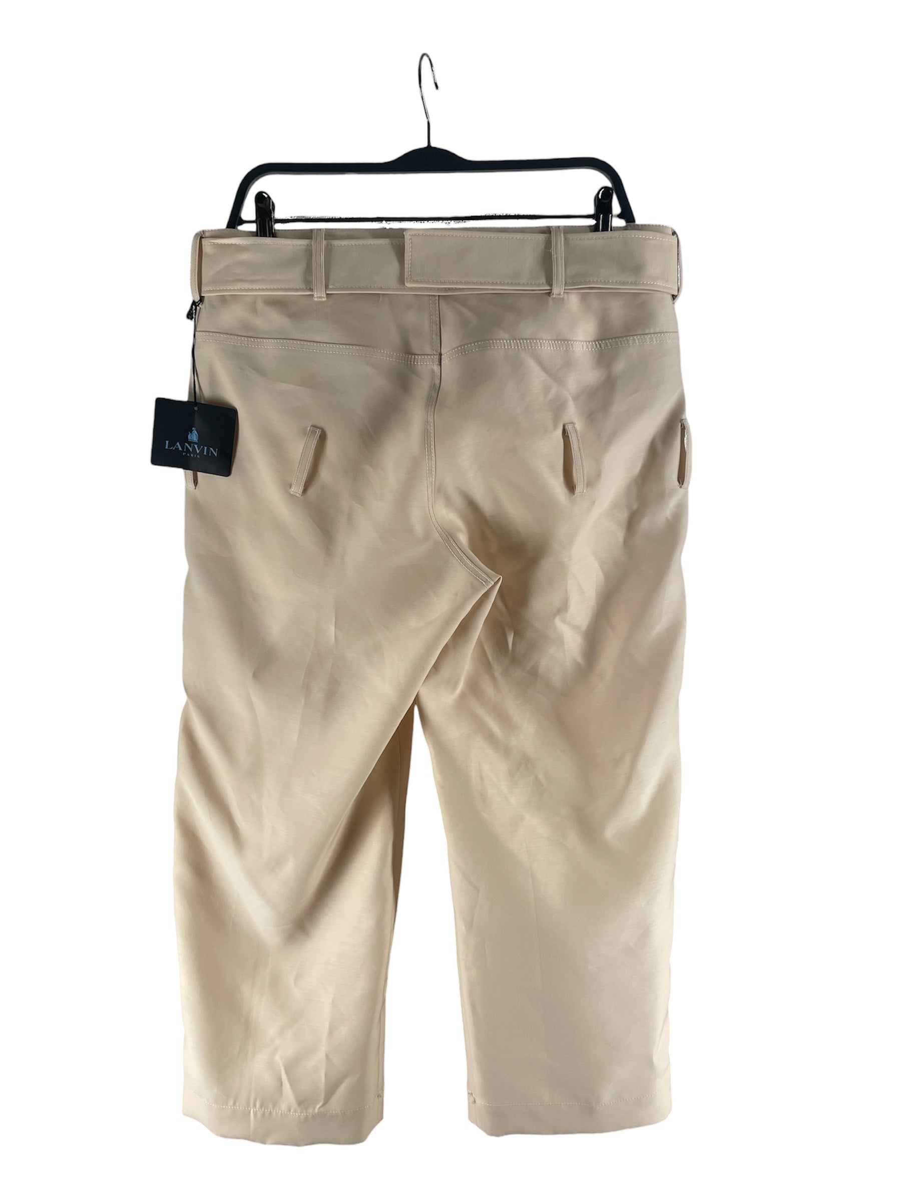 LANVIN/Straight Pants/48/Cotton/CRM/Button Fly/DOUBLE BELT HEM 23CM SZ.48 view 2