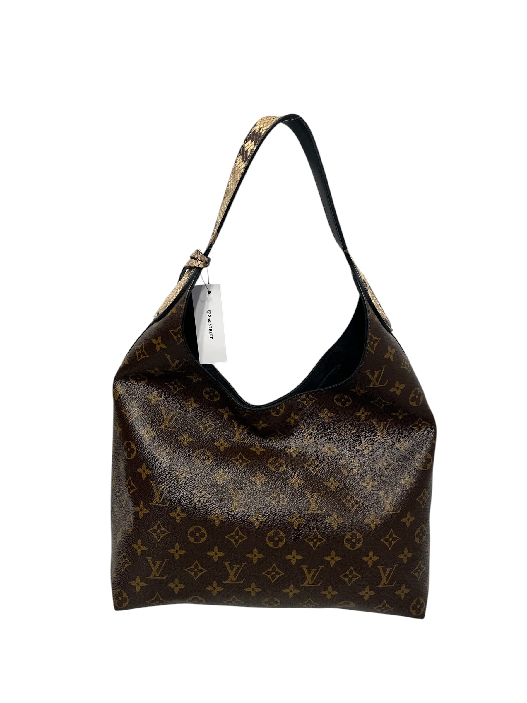 LOUIS VUITTON/Hand Bag/All Over Print/Leather/BRW/Flower Hobo Python view 3