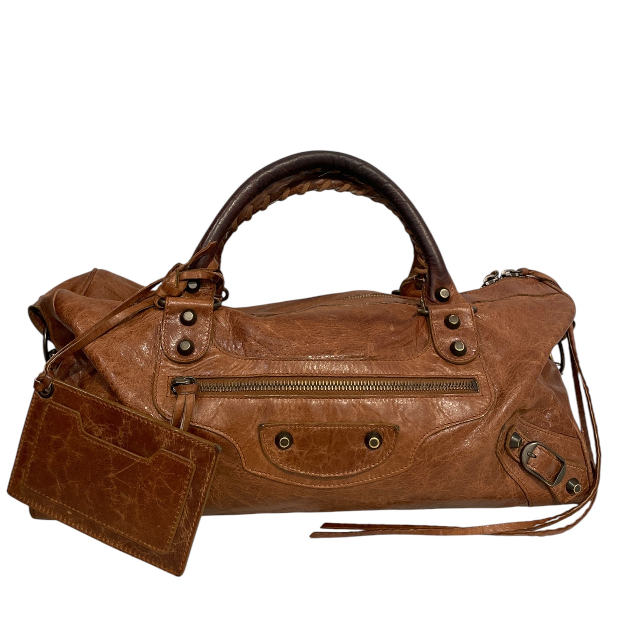 BALENCIAGA/Hand Bag/Leather/BRW/CITY BAG view 1