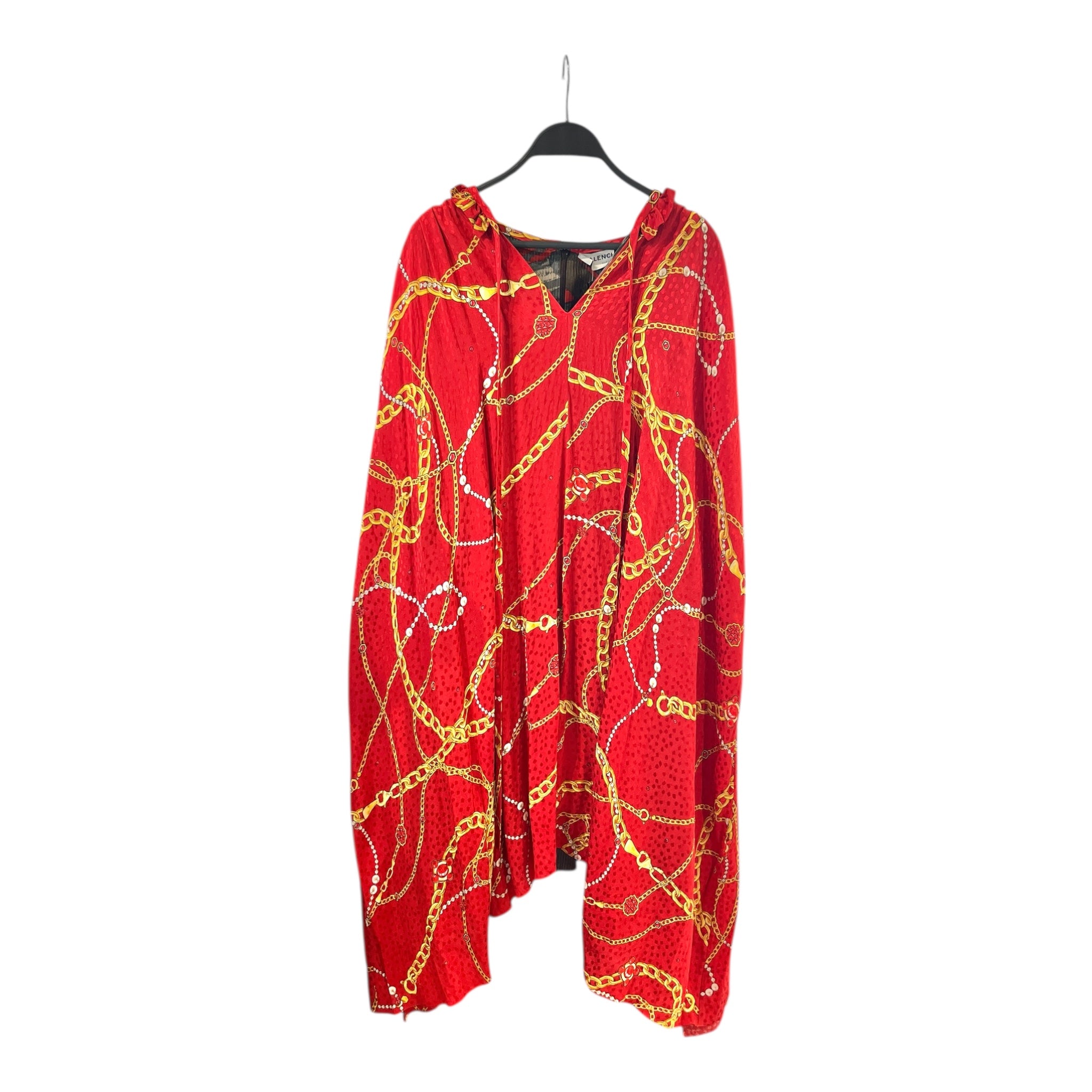 BALENCIAGA/LS Dress/38/All Over Print/Silk/RED/GOLD LINKS ALL OVER DOUBLE LAY view 1