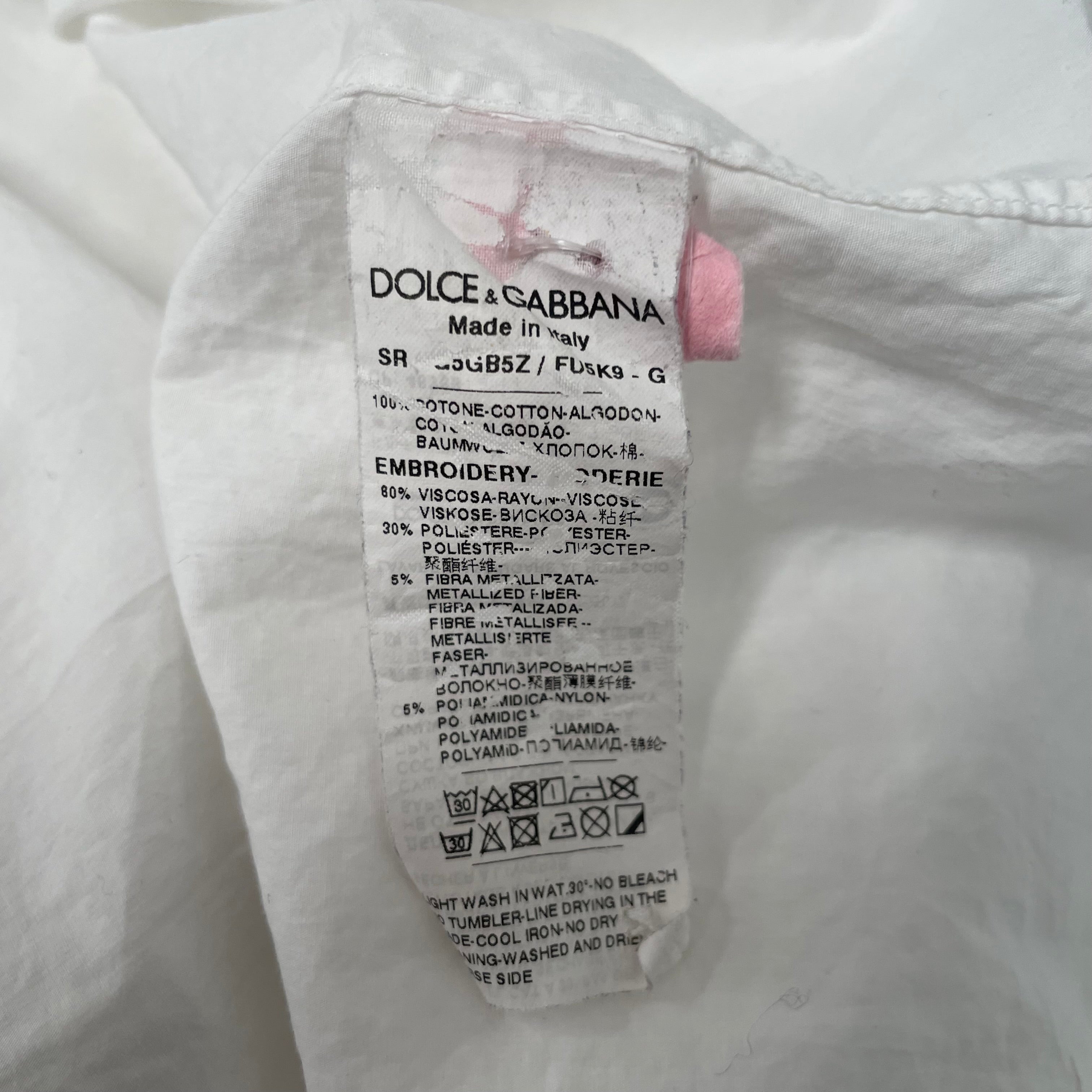 DOLCE&GABBANA/LS Shirt/L/Cotton/WHT/ view 4