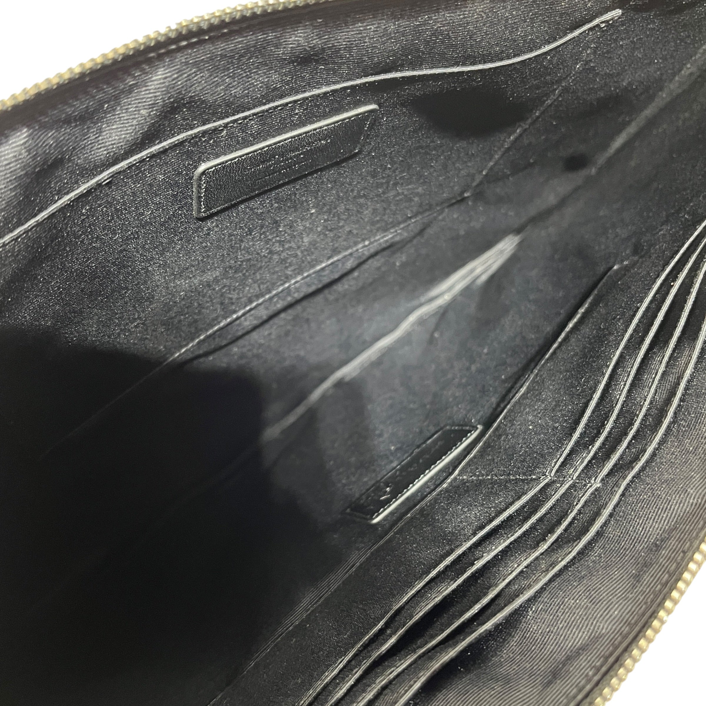 SAINT LAURENT/Pouch/Leather/BLK/Portfolio Zip view 4