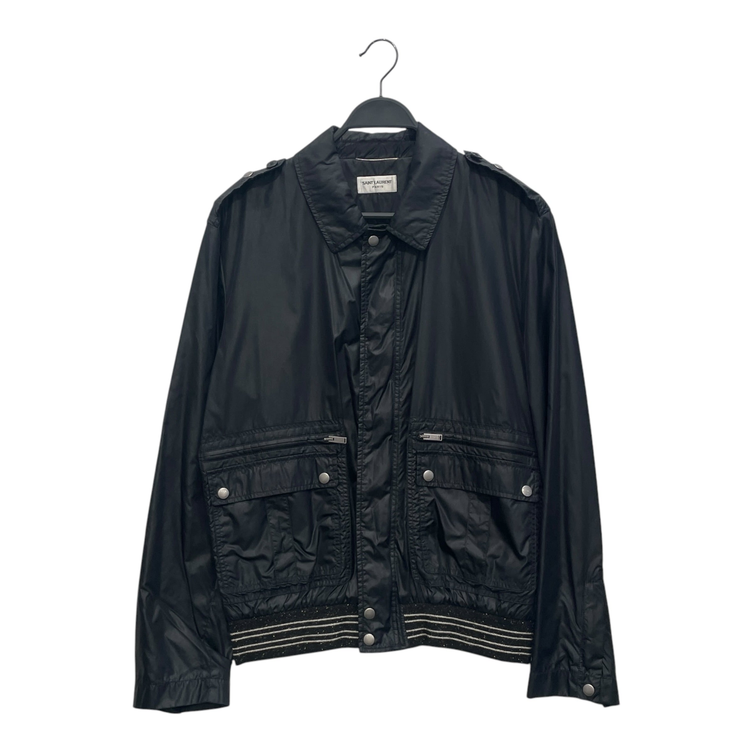 SAINT LAURENT/Windbreaker/54/Nylon/BLK/GLITTER WAIST BAND JACKET view 1