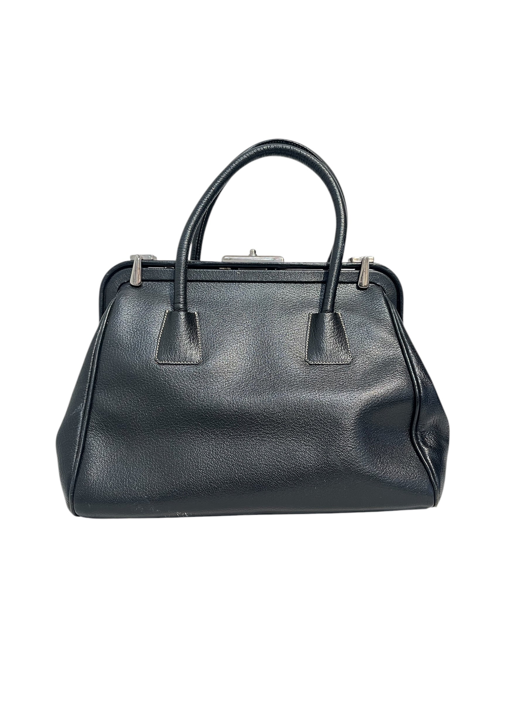 PRADA/Bag/Leather/BLK/DOCTOR BAG MADRASCERNIERA view 3