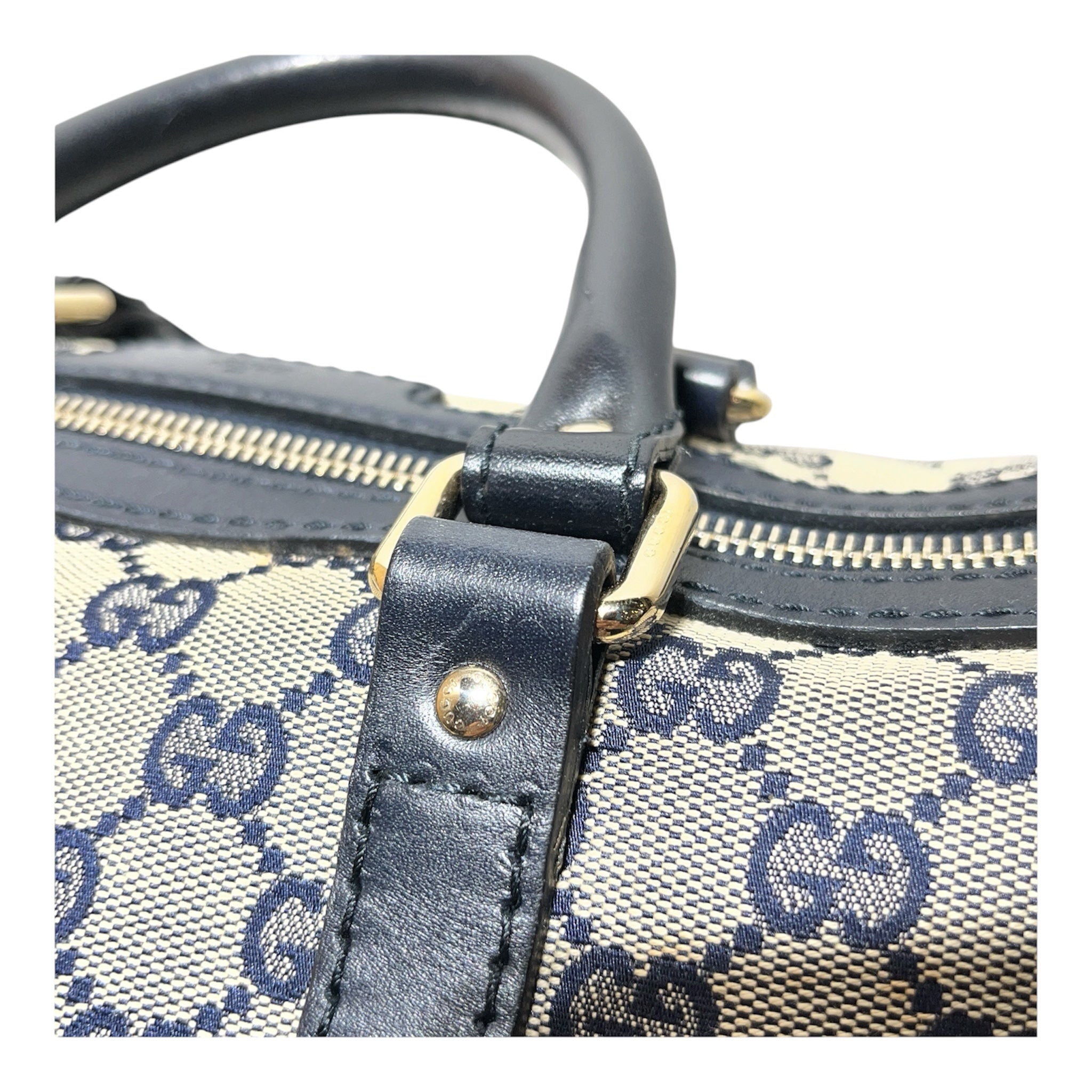 GUCCI/Hand Bag/Monogram/Cotton/BLU/blue all over gg boston view 3