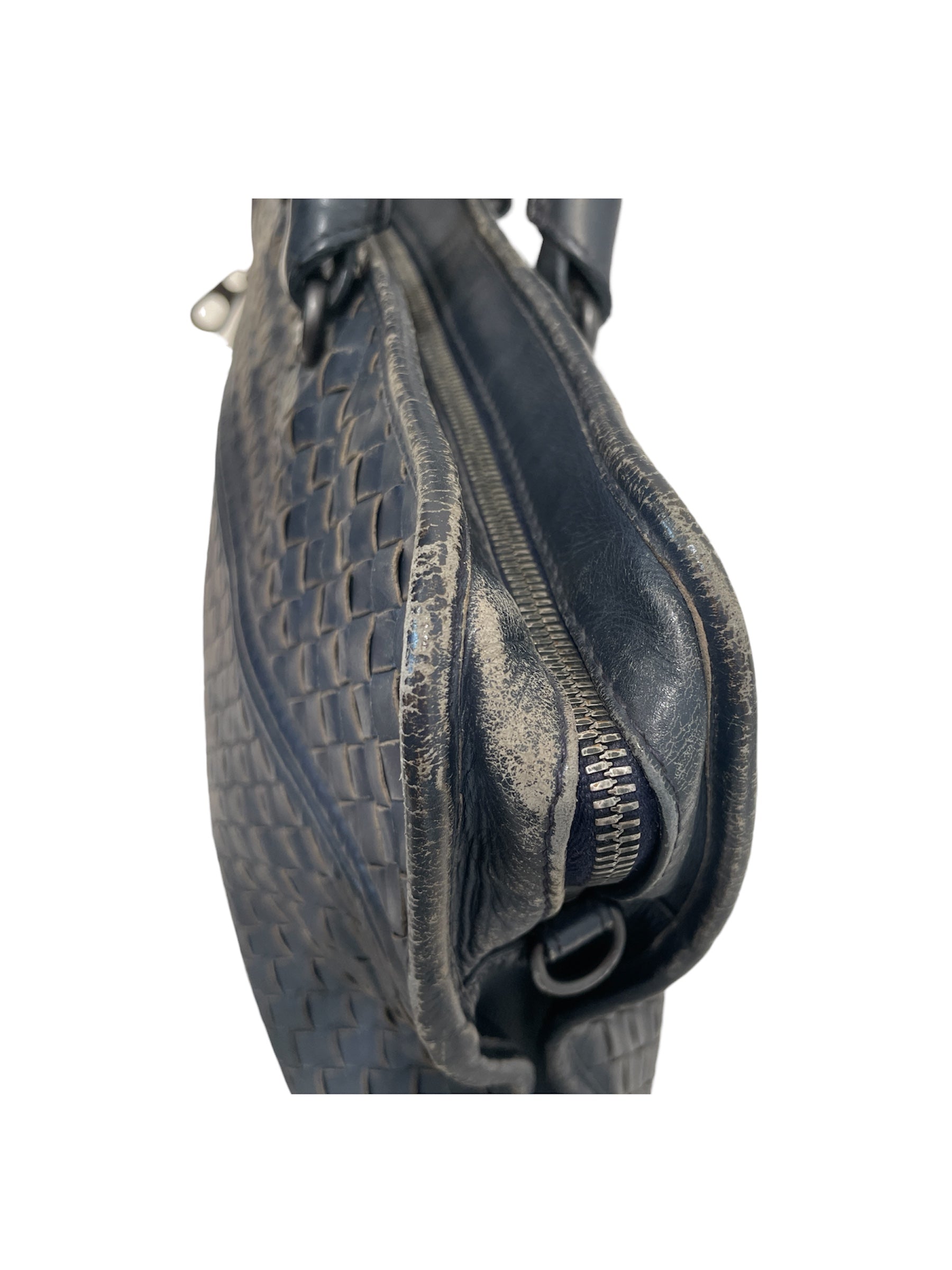 BOTTEGA VENETA/Briefcase/Leather/NVY/Intrecciato Top Zip view 4