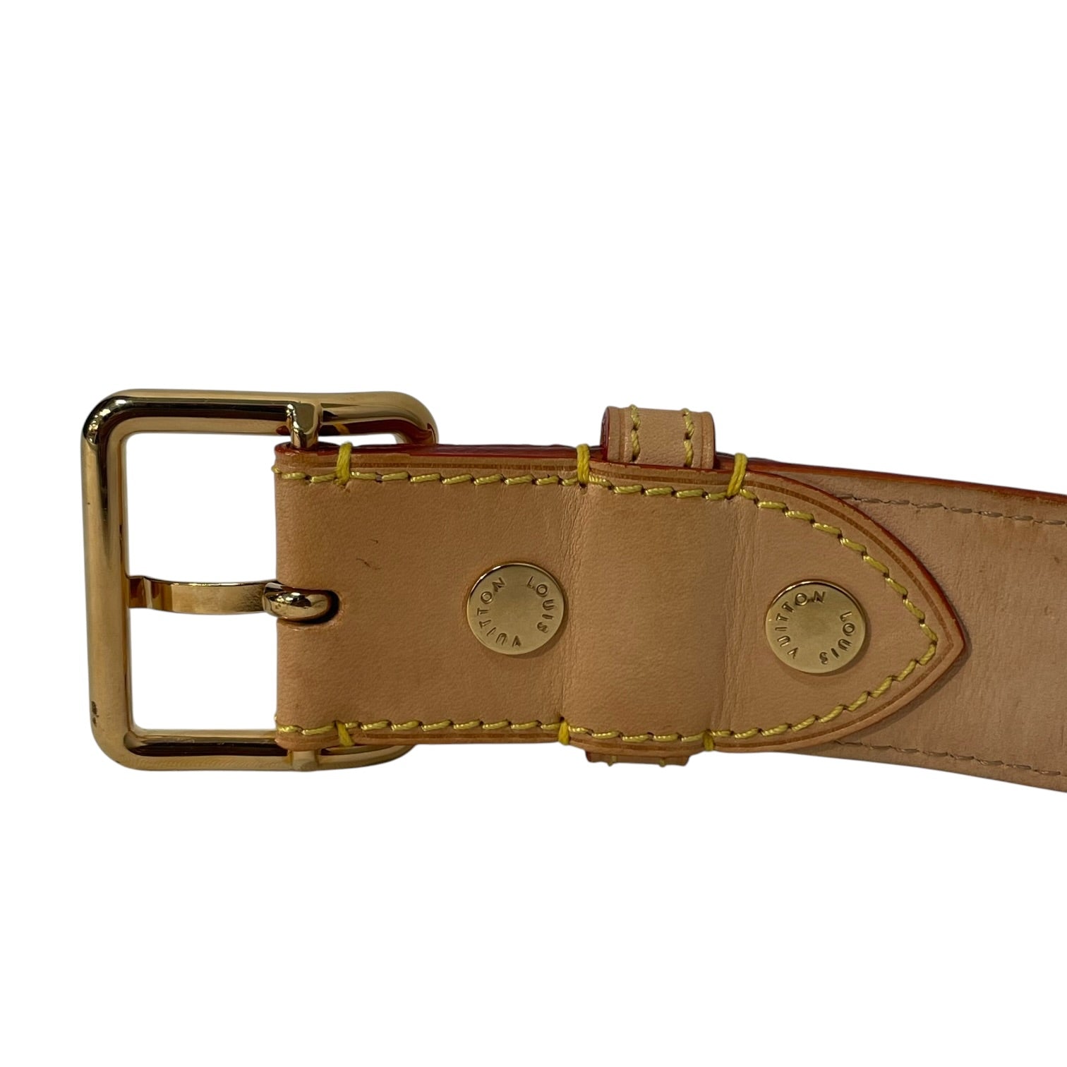LOUIS VUITTON/Belt/Floral Pattern/Leather/WHT/ view 3